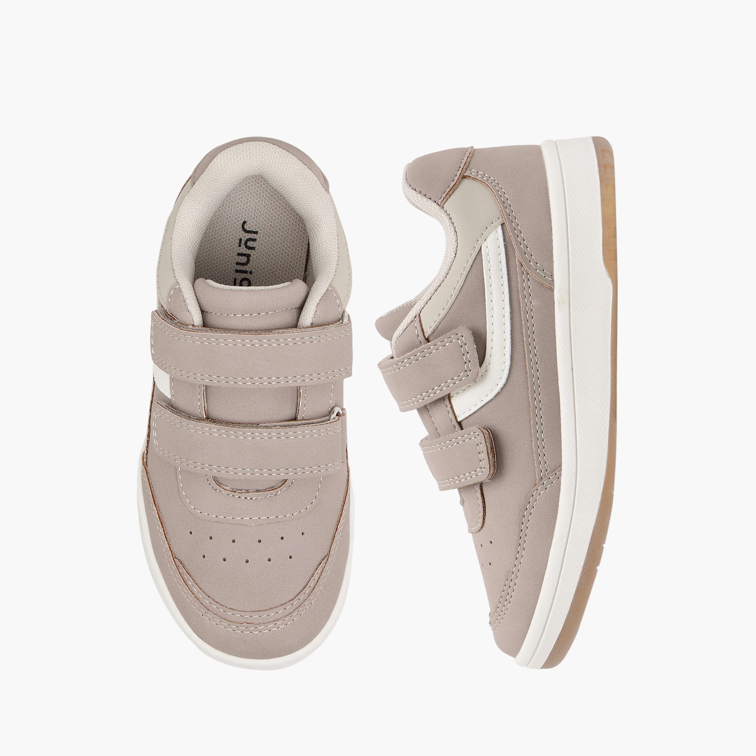 Juniors Panelled Sneakers with Hook and Loop Closure-boys-shoes-sneakers-image-1