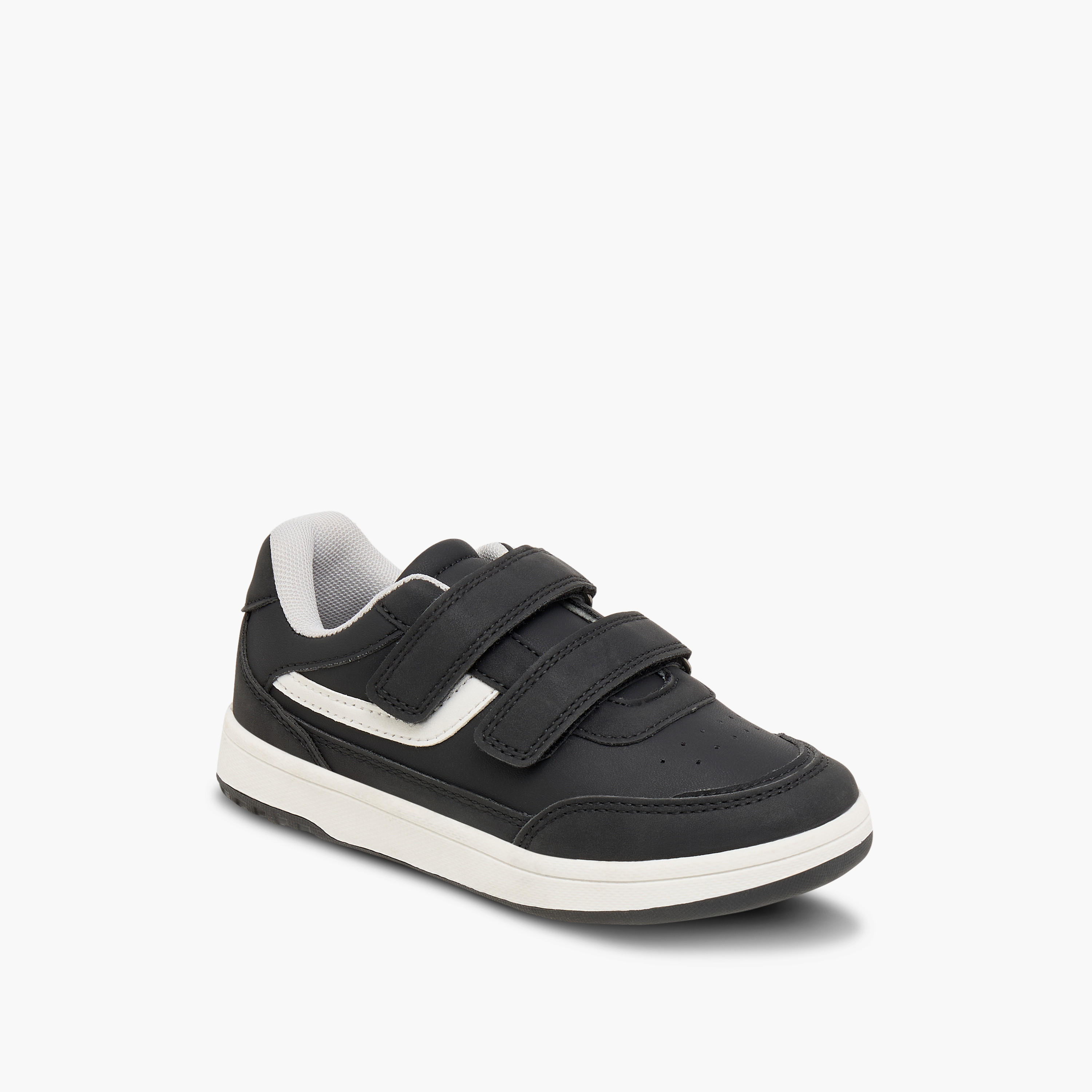 Juniors Panelled Sneakers with Hook and Loop Closure-boys-shoes-sneakers-image-2