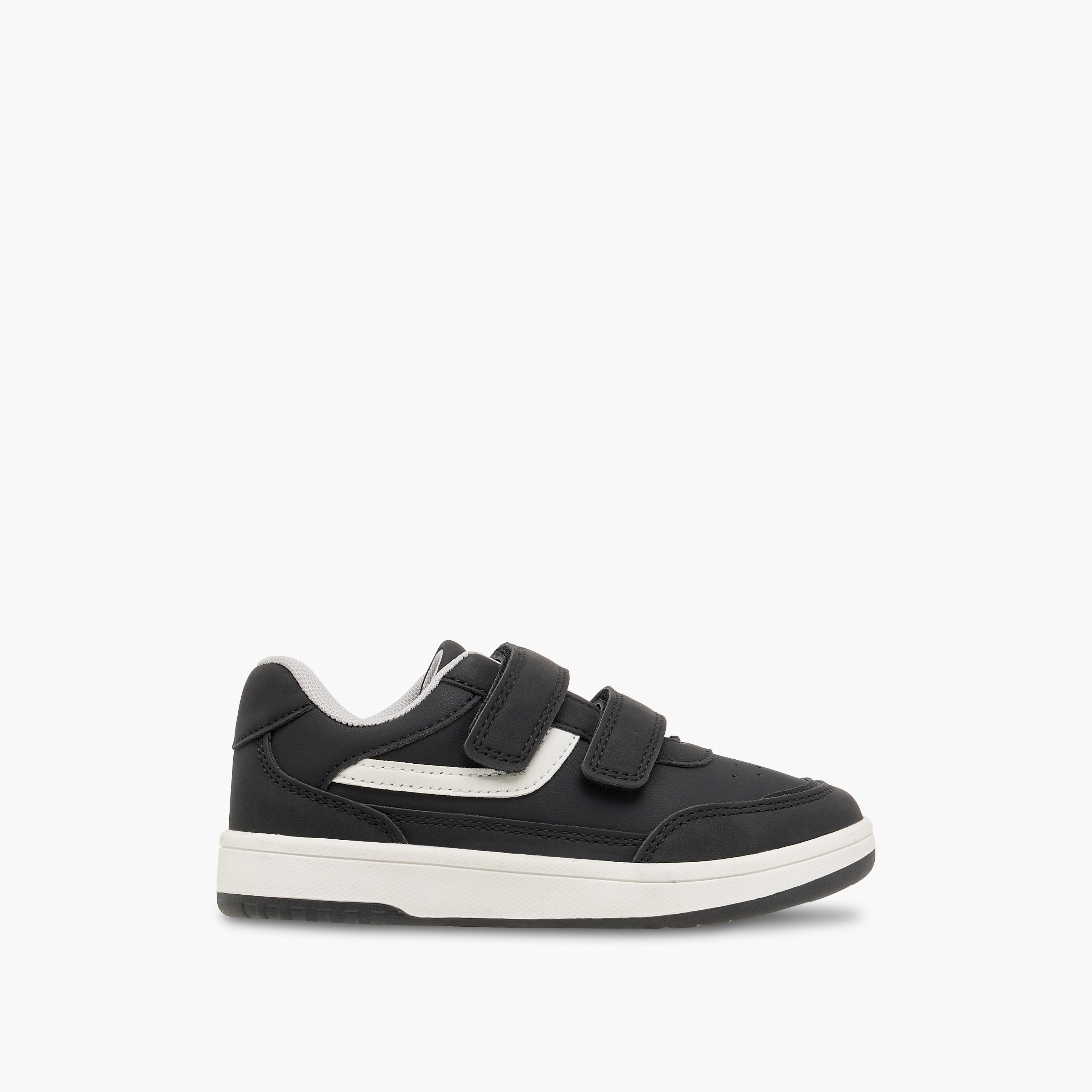 Juniors Panelled Sneakers with Hook and Loop Closure-boys-shoes-sneakers-image-3