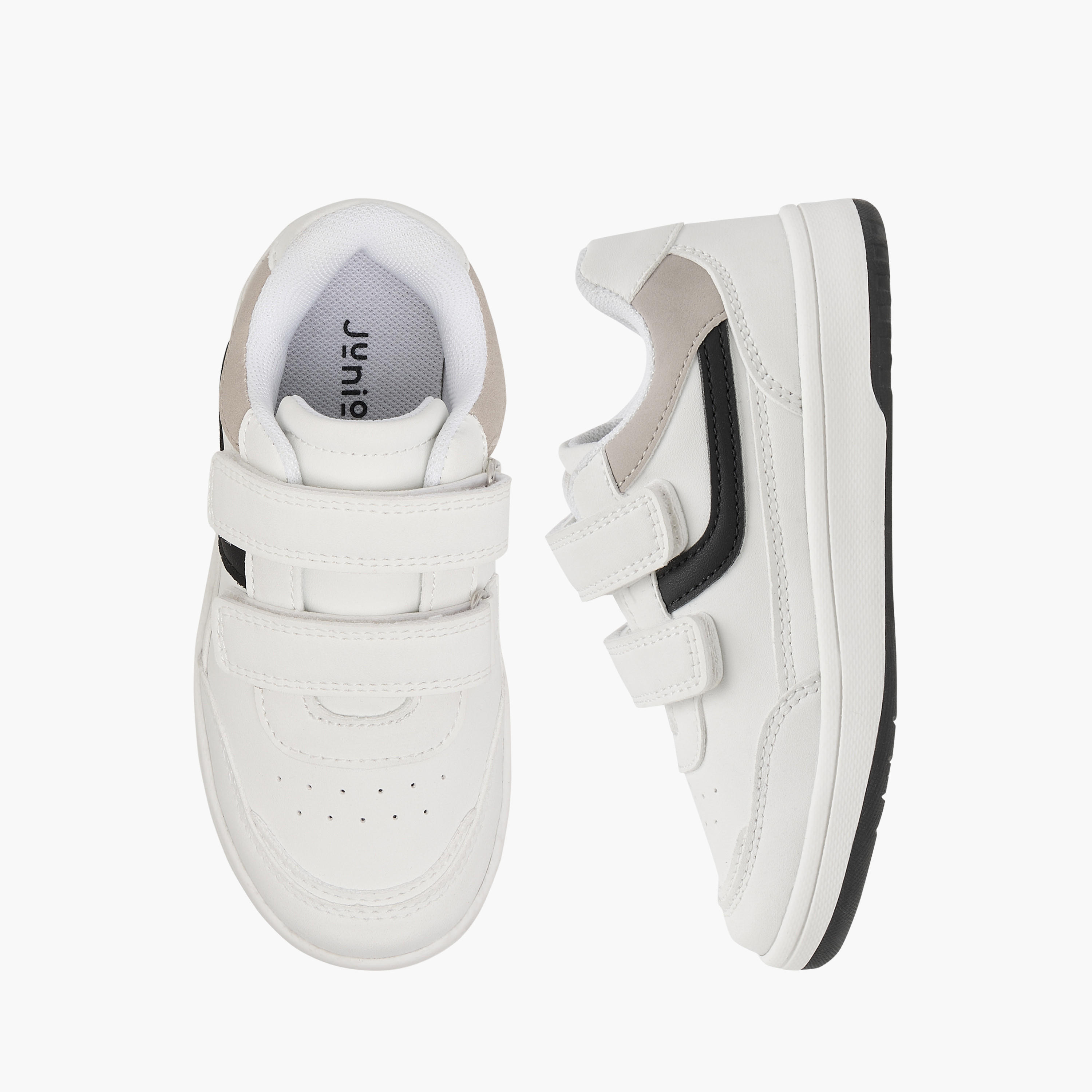 Juniors Panelled Sneakers with Hook and Loop Closure-boys-shoes-sneakers-image-1