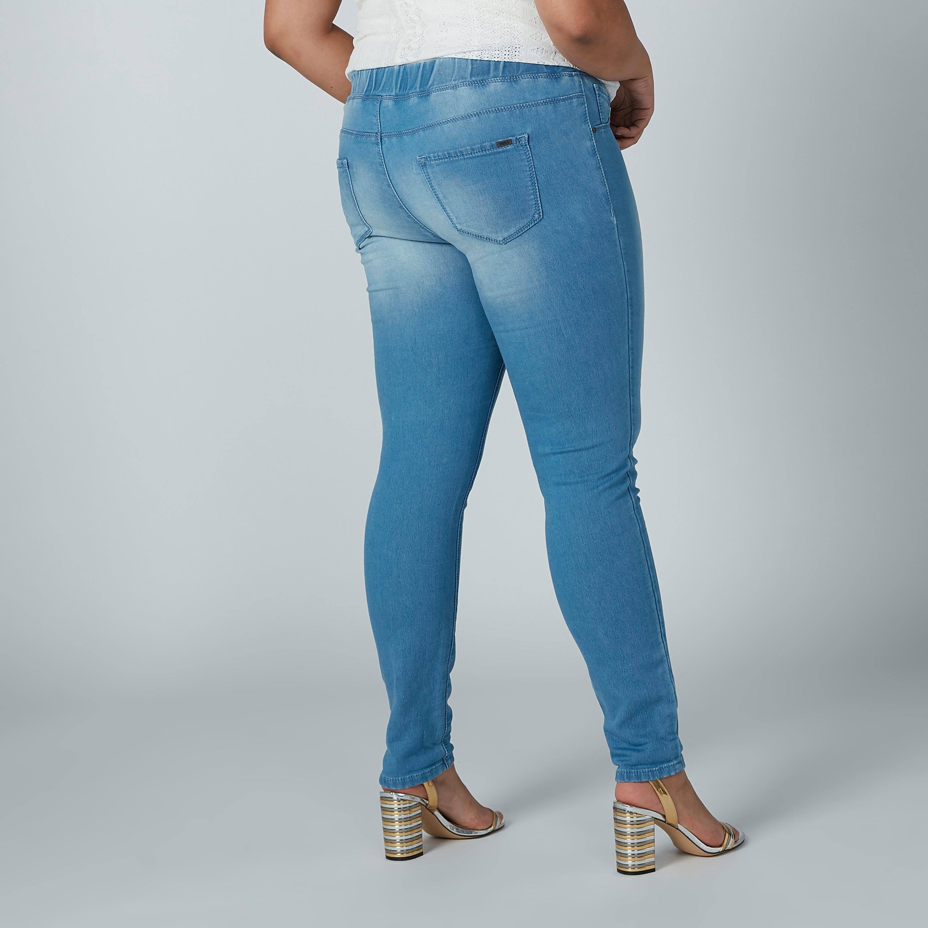 بنطلون جيقنز مقاس كبير بخصر مطاطي وجيب-women-clothing-bottoms-leggings-image-4