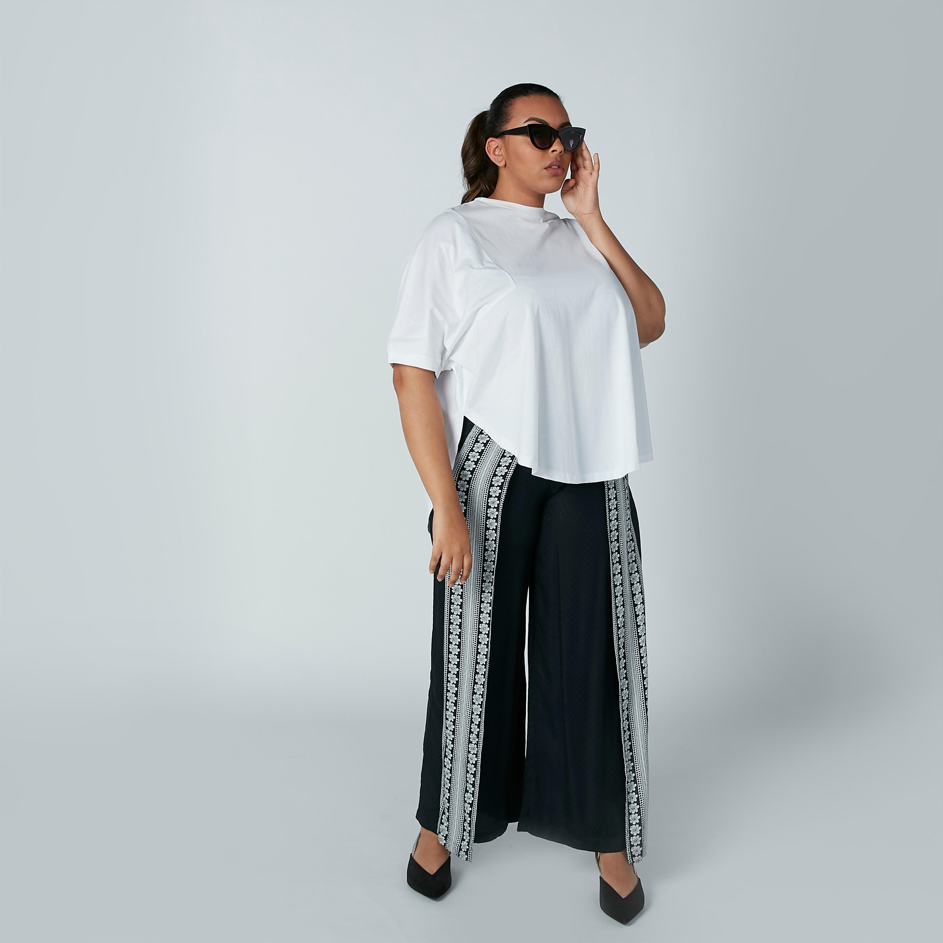 Solid Top with Crew Neck and Short Sleeves-women-clothing-shirtsandblouses-blouses-image-5