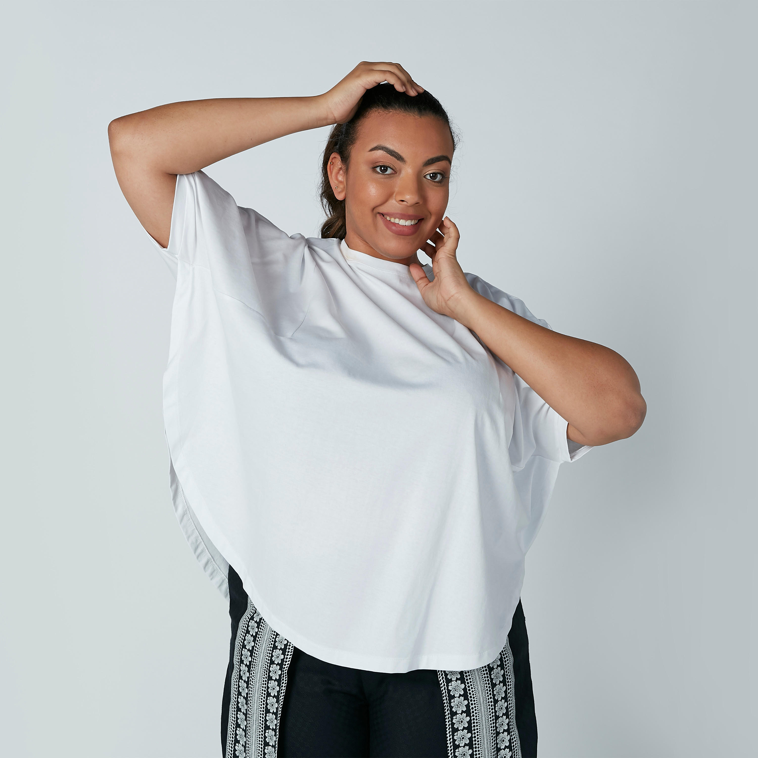 Solid Top with Crew Neck and Short Sleeves-women-clothing-shirtsandblouses-blouses-image-8