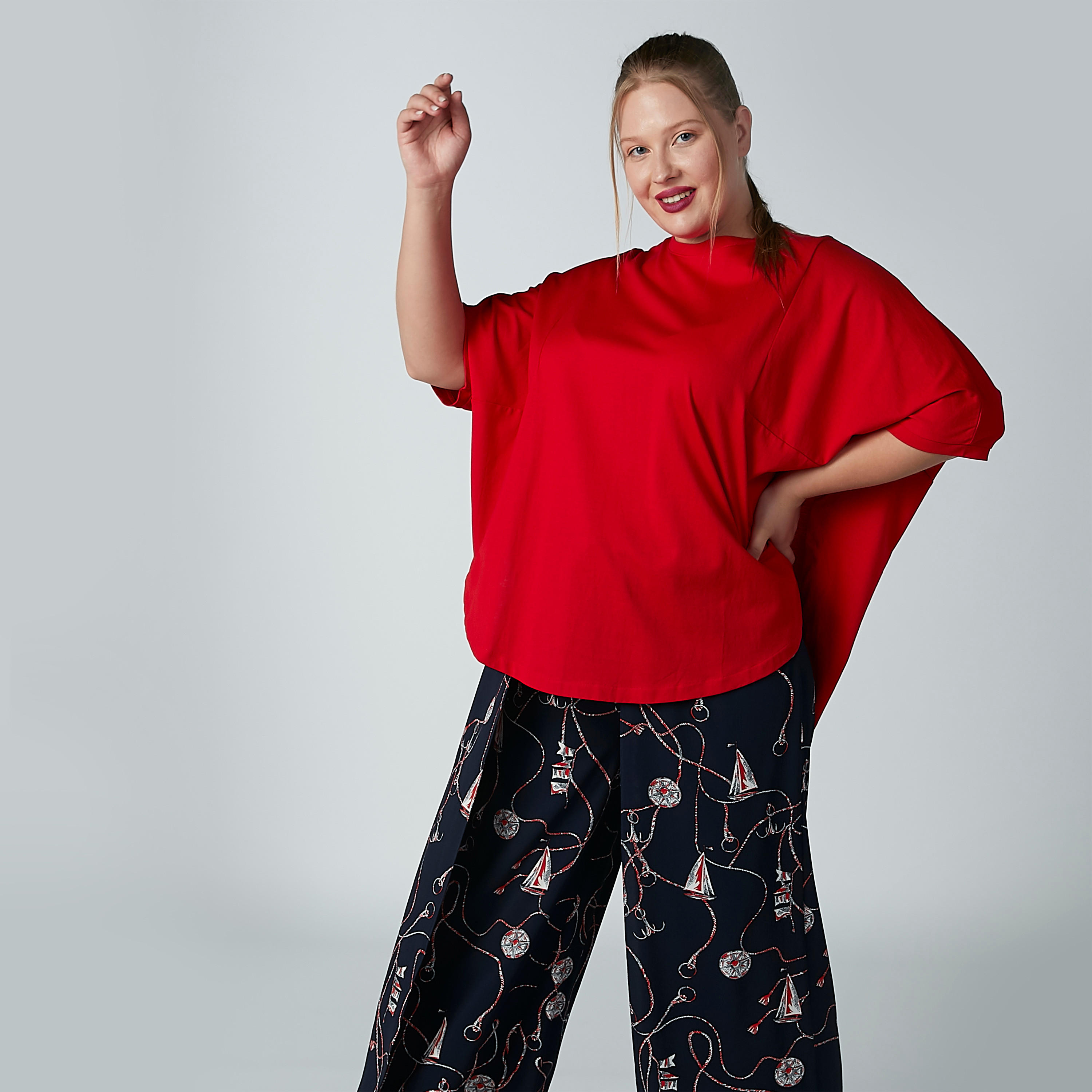 Solid Top with Crew Neck and Short Sleeves-women-clothing-shirtsandblouses-blouses-image-9