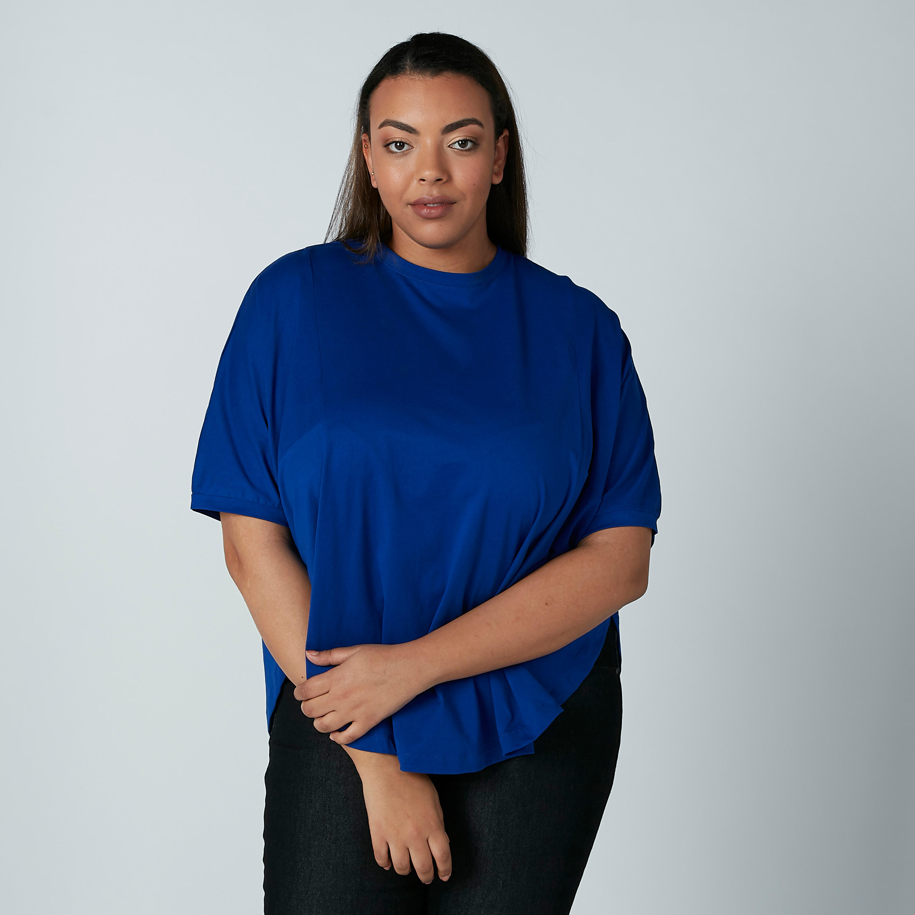Solid Top with Crew Neck and Short Sleeves-women-clothing-shirtsandblouses-blouses-image-14