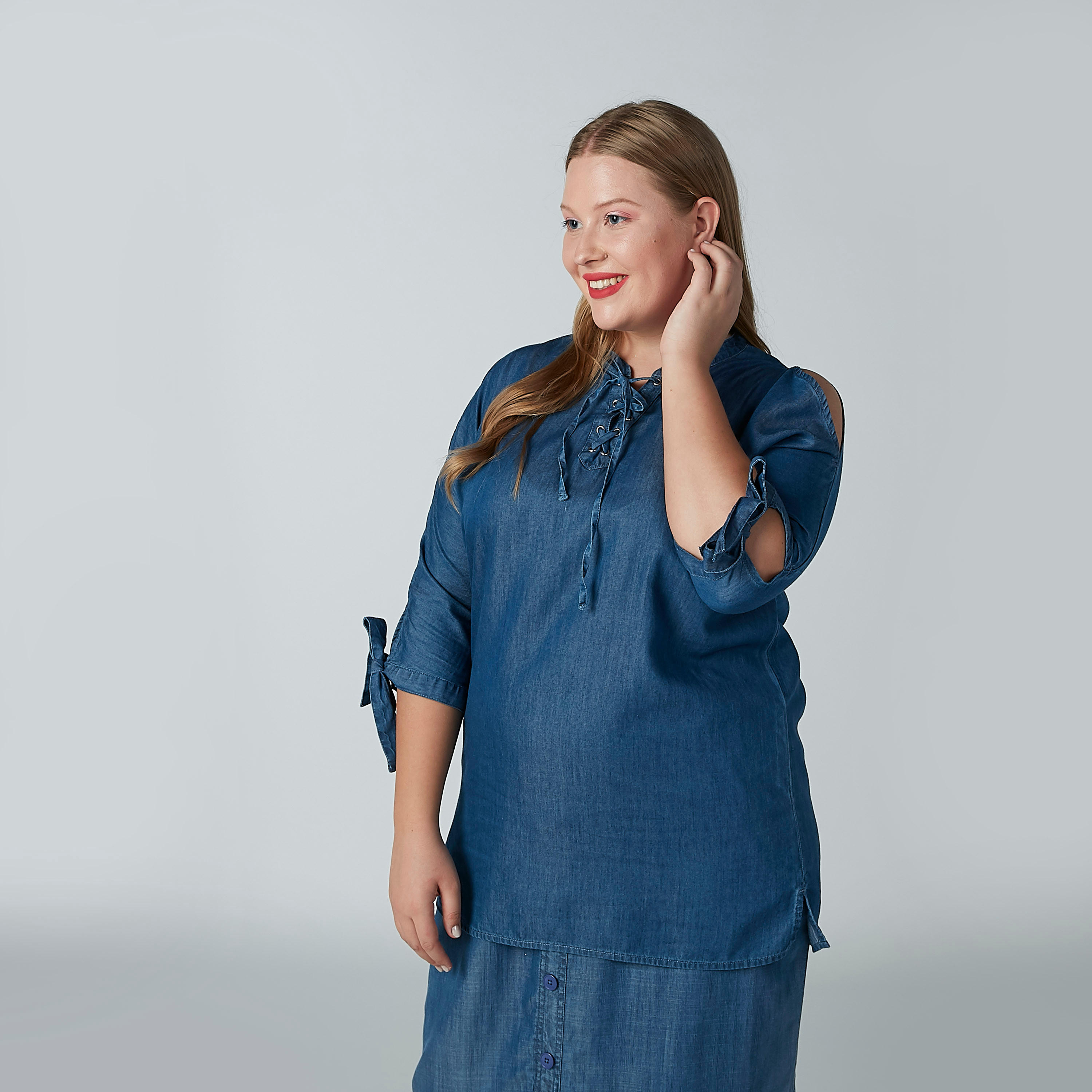 Plain Cold Shoulder Top with Tie Ups-women-clothing-shirtsandblouses-blouses-image-1