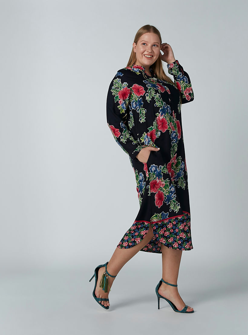 تونيك بأكمام طويلة وجيوب مع طبعات زهرية-women-clothing-shirtsandblouses-blouses-image-1