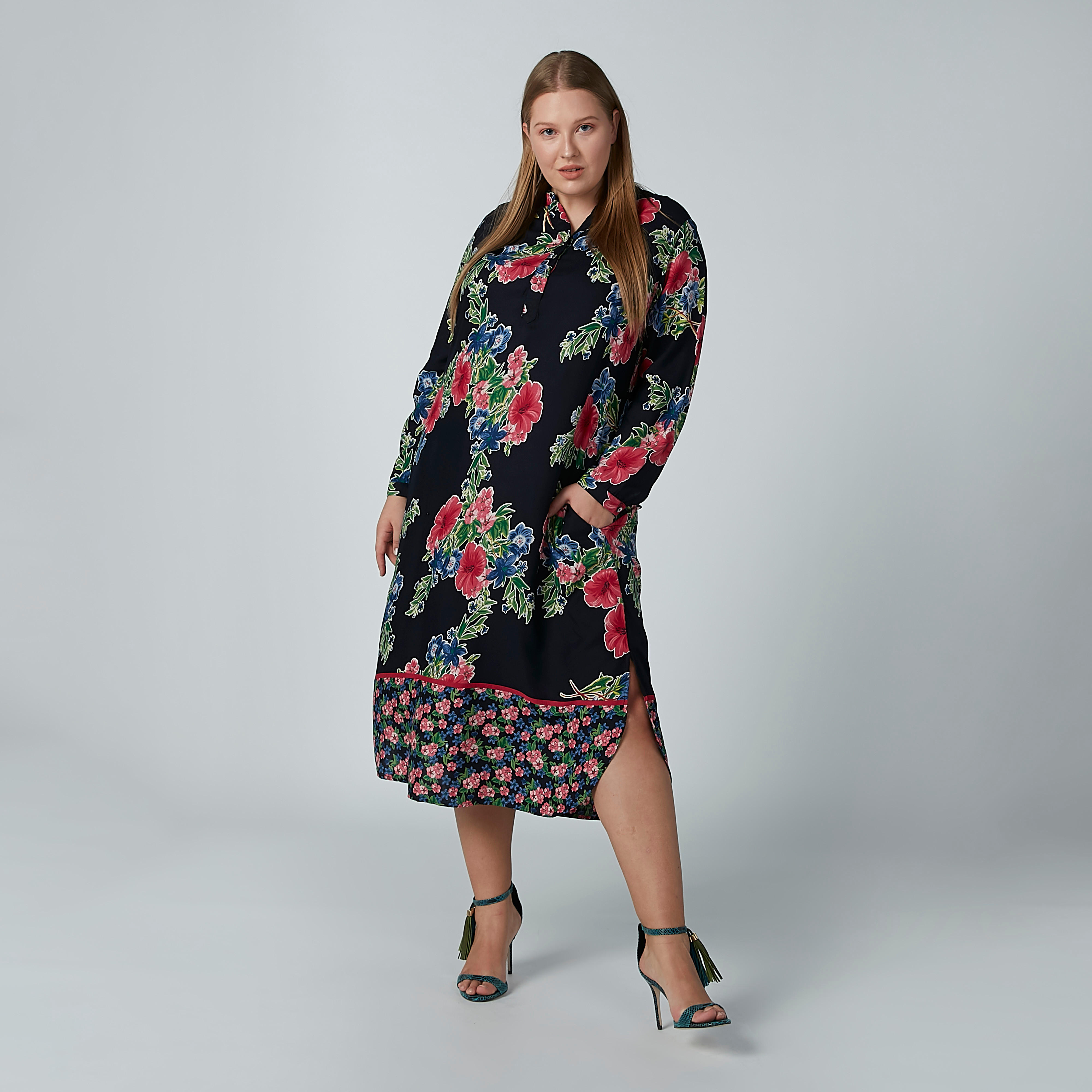 تونيك بأكمام طويلة وجيوب مع طبعات زهرية-women-clothing-shirtsandblouses-blouses-image-3