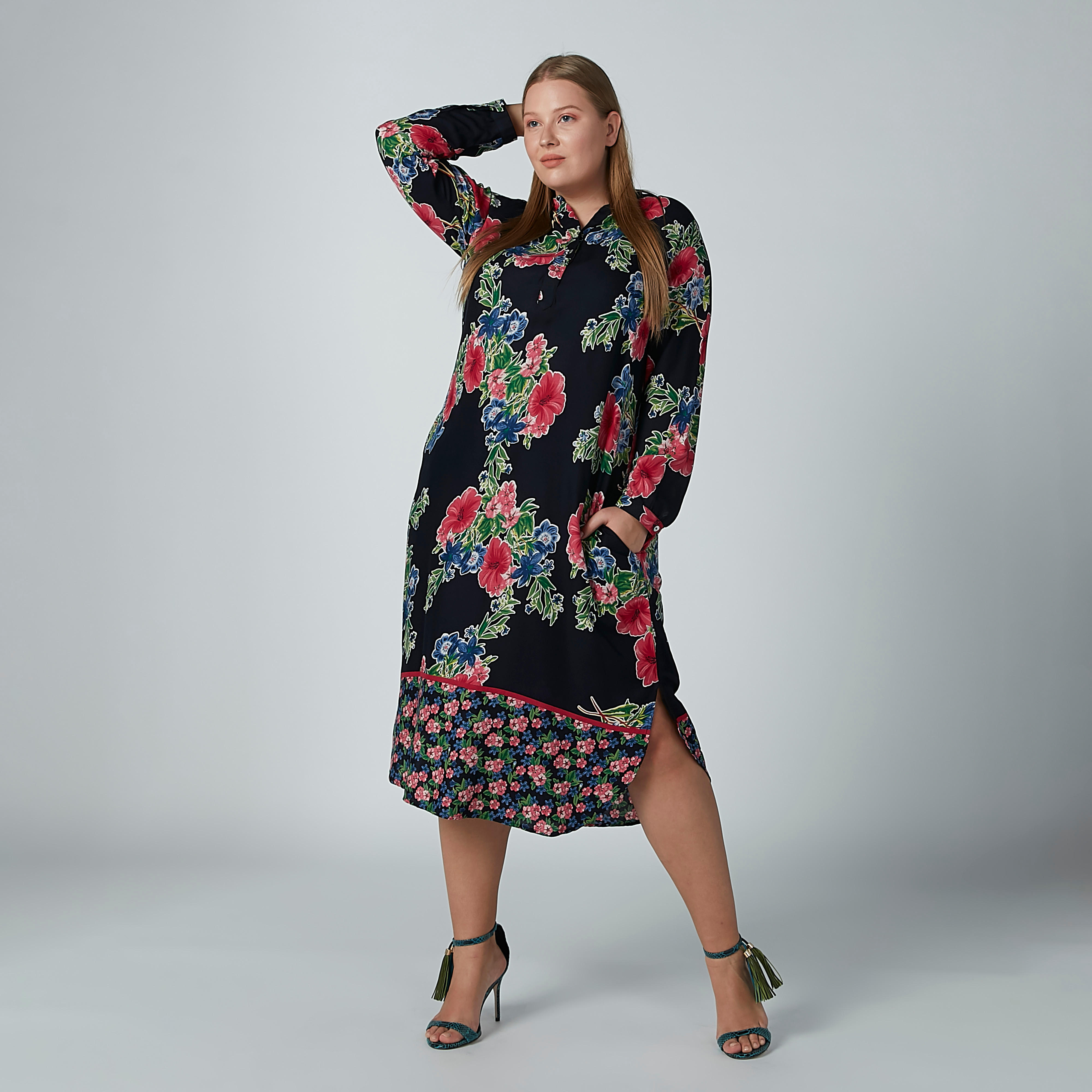 تونيك بأكمام طويلة وجيوب مع طبعات زهرية-women-clothing-shirtsandblouses-blouses-image-5