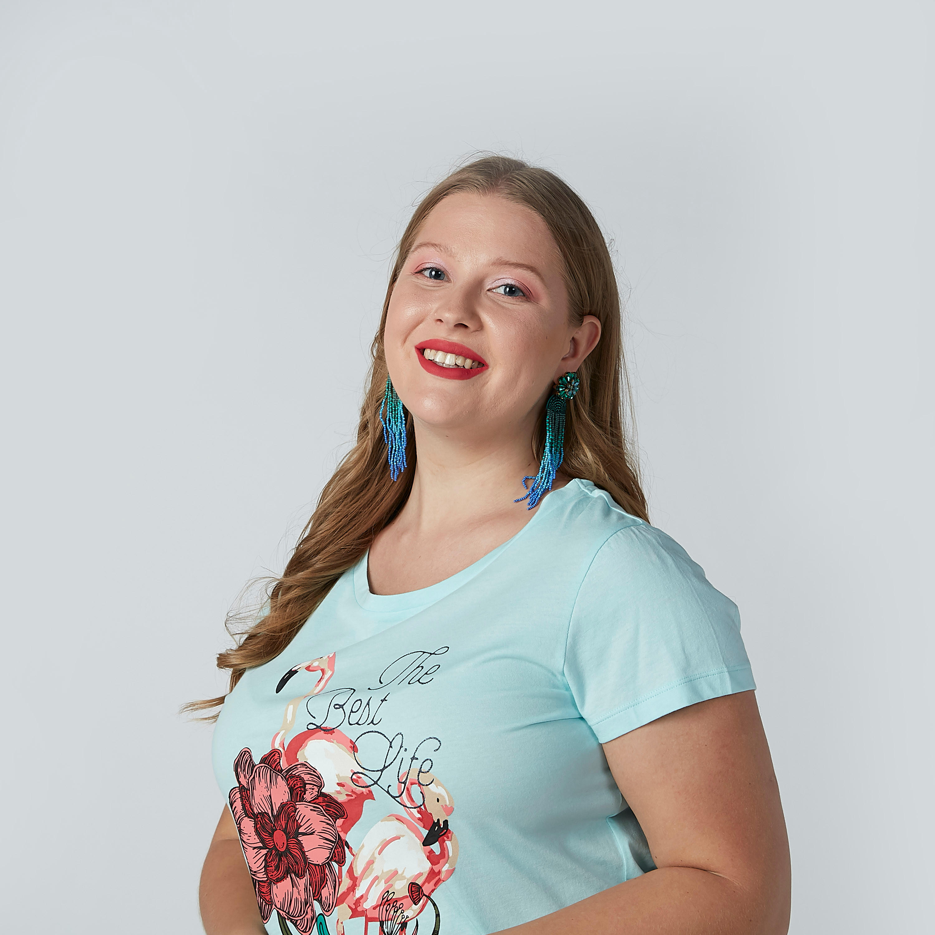 تيشيرت بياقة مستديرة وأكمام قصيرة وطبعات-women-clothing-tshirts-image-1