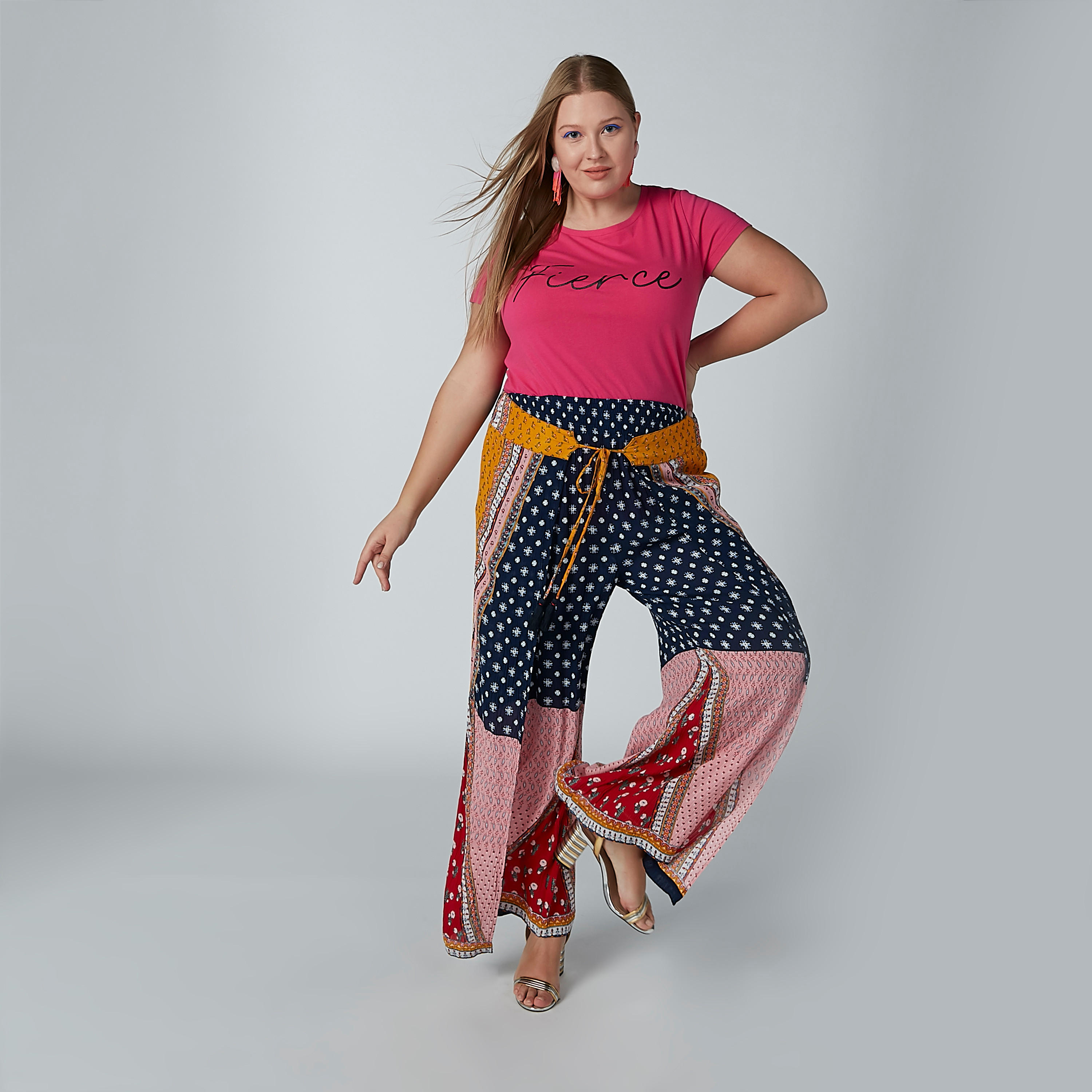 Printed T-shirt with Round Neck and Short Sleeves-women-clothing-tshirts-image-3