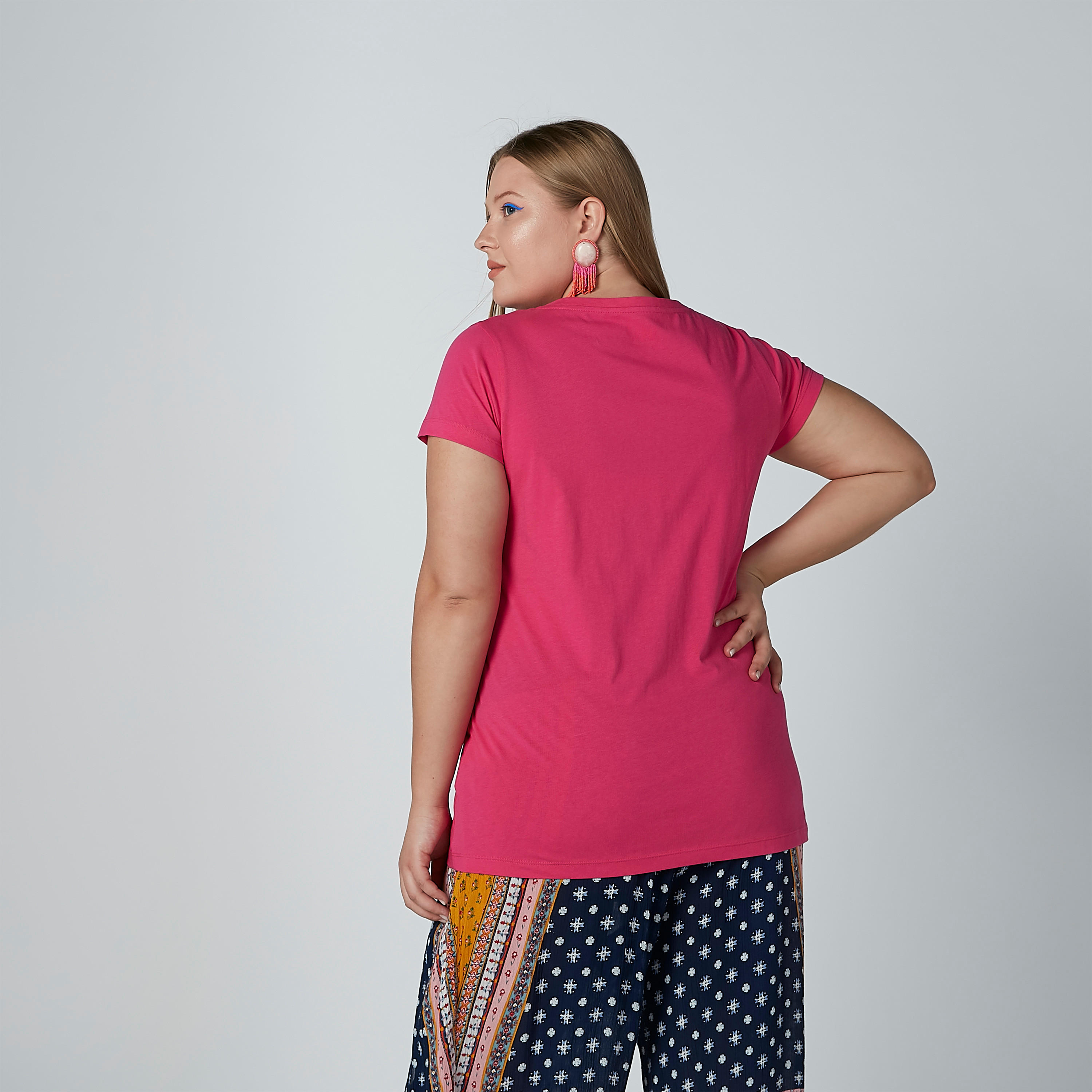 Printed T-shirt with Round Neck and Short Sleeves-women-clothing-tshirts-image-5