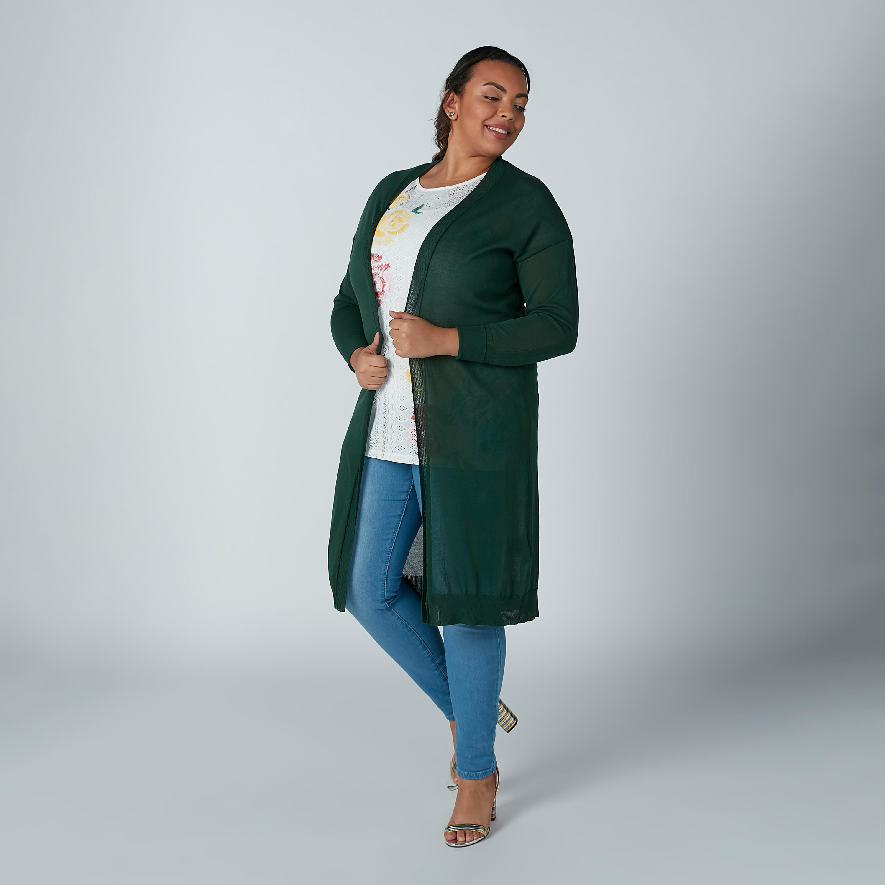 سترة بقصّة مستقيمة وأكتاف منسدلة وأكمام طويلة-women-winterwear-cardigansandjumpers-cardigans-image-1