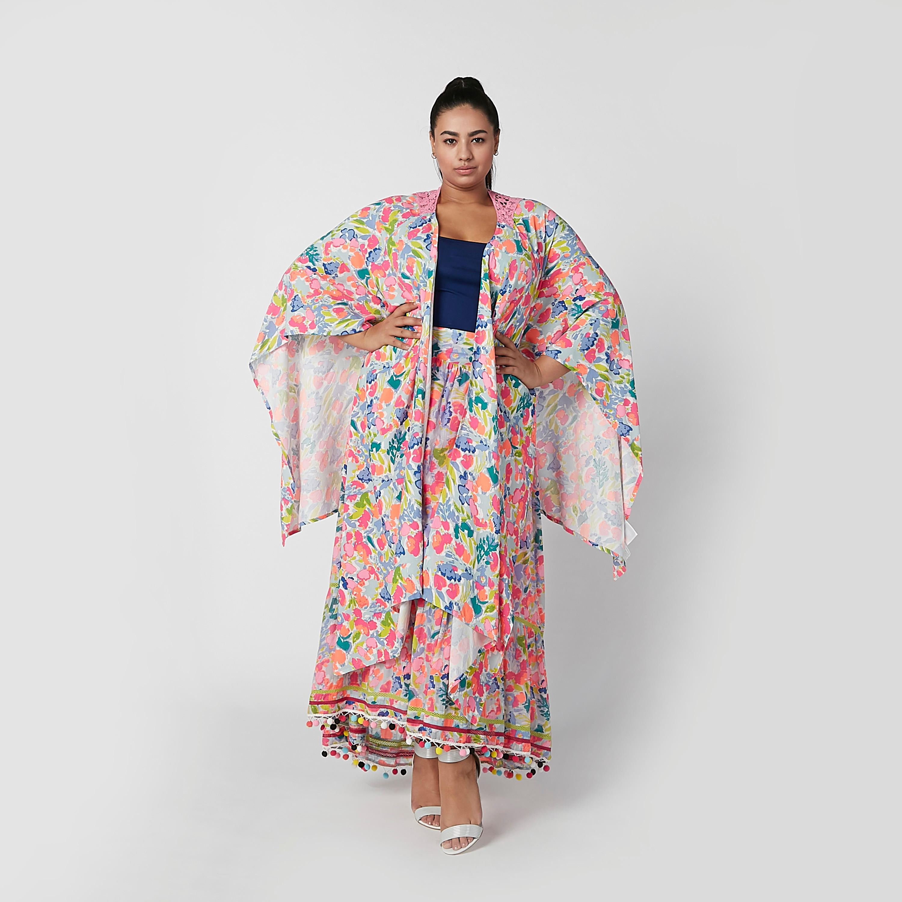 Printed Cardigan with Flared Sleeves-women-winterwear-cardigansandjumpers-cardigans-image-2