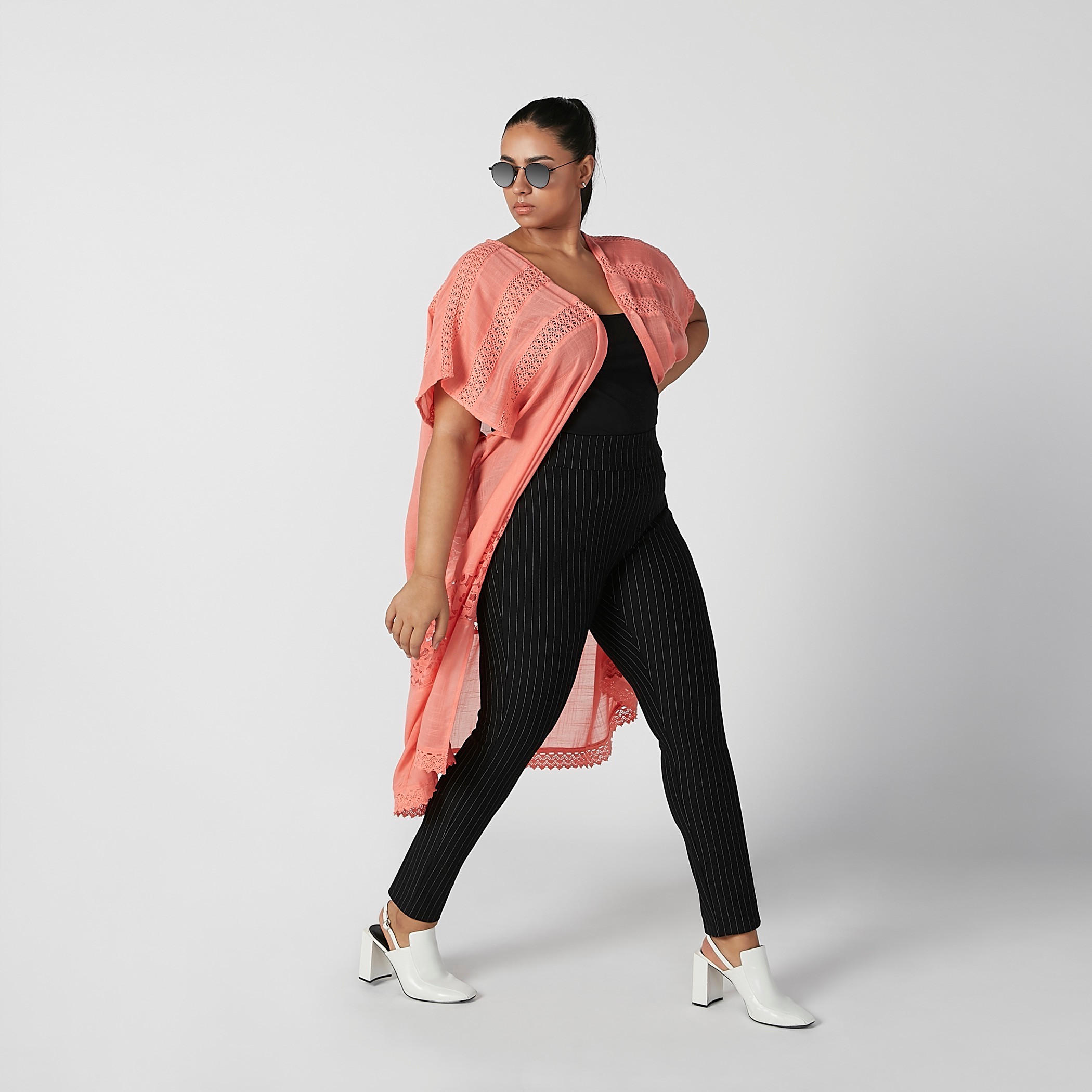 سترة طويلة بارزة الملمس بأكمام طويلة-women-winterwear-cardigansandjumpers-cardigans-image-2