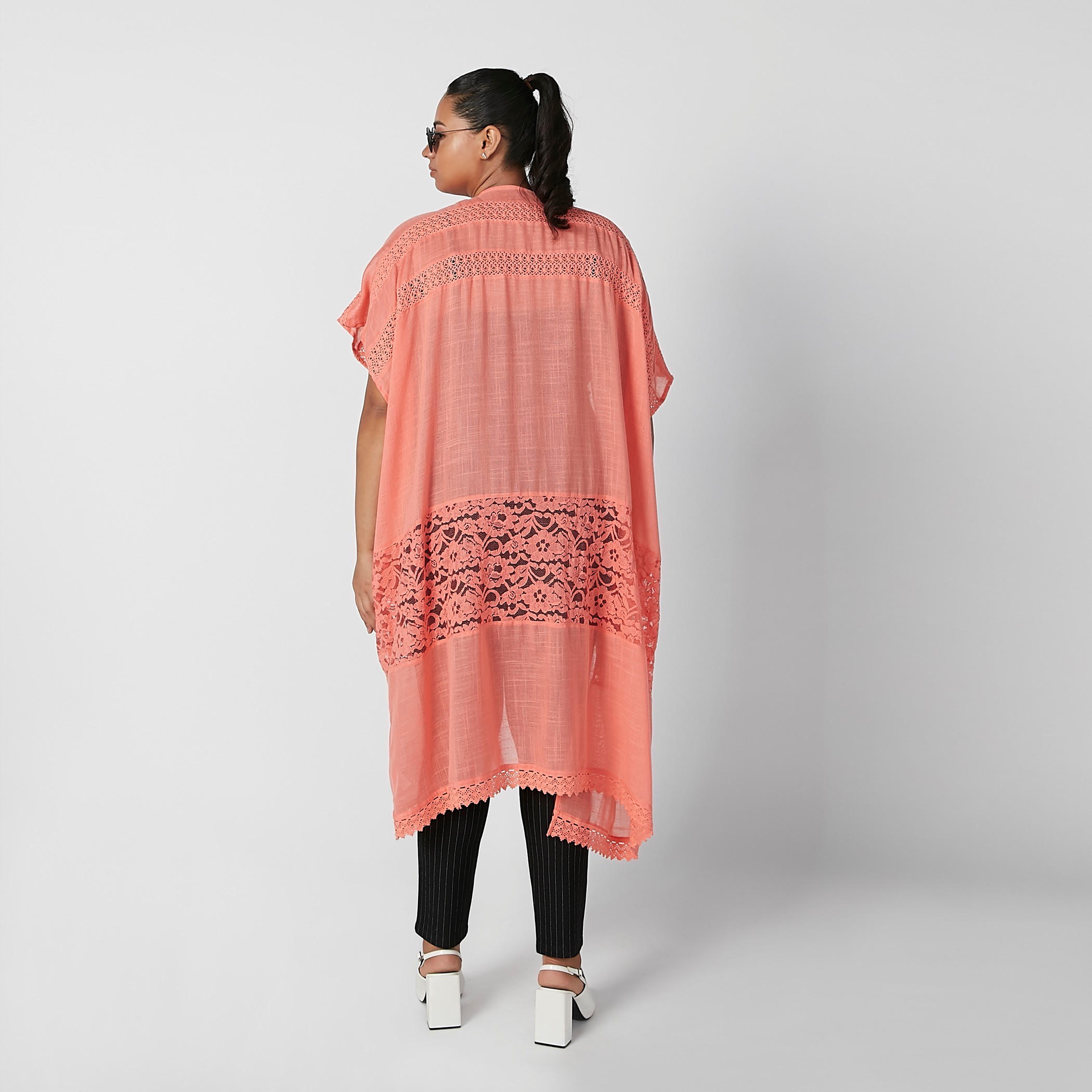 سترة طويلة بارزة الملمس بأكمام طويلة-women-winterwear-cardigansandjumpers-cardigans-image-4