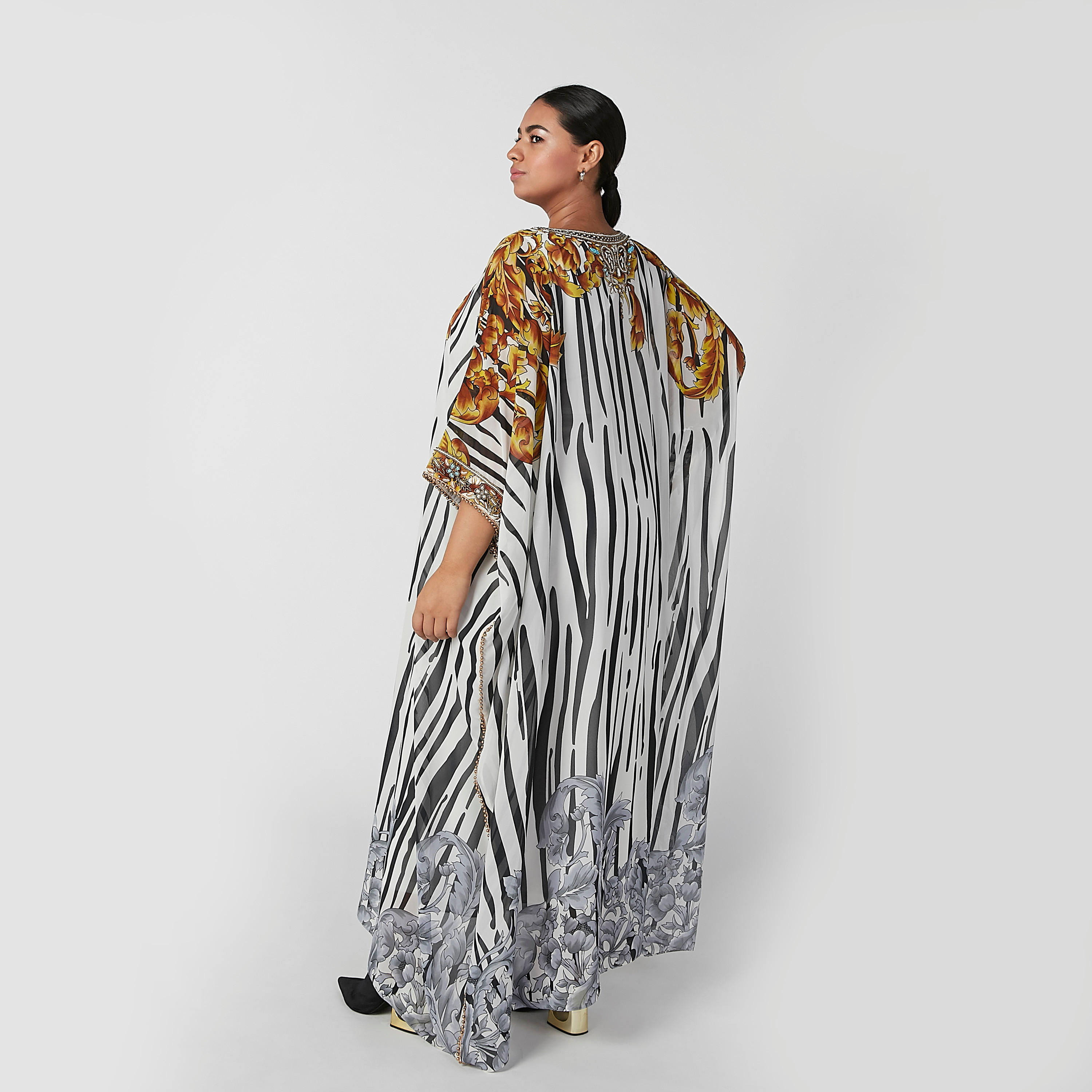 Printed Maxi A-line Poncho Dress with V-neck-women-clothing-dresses-image-4
