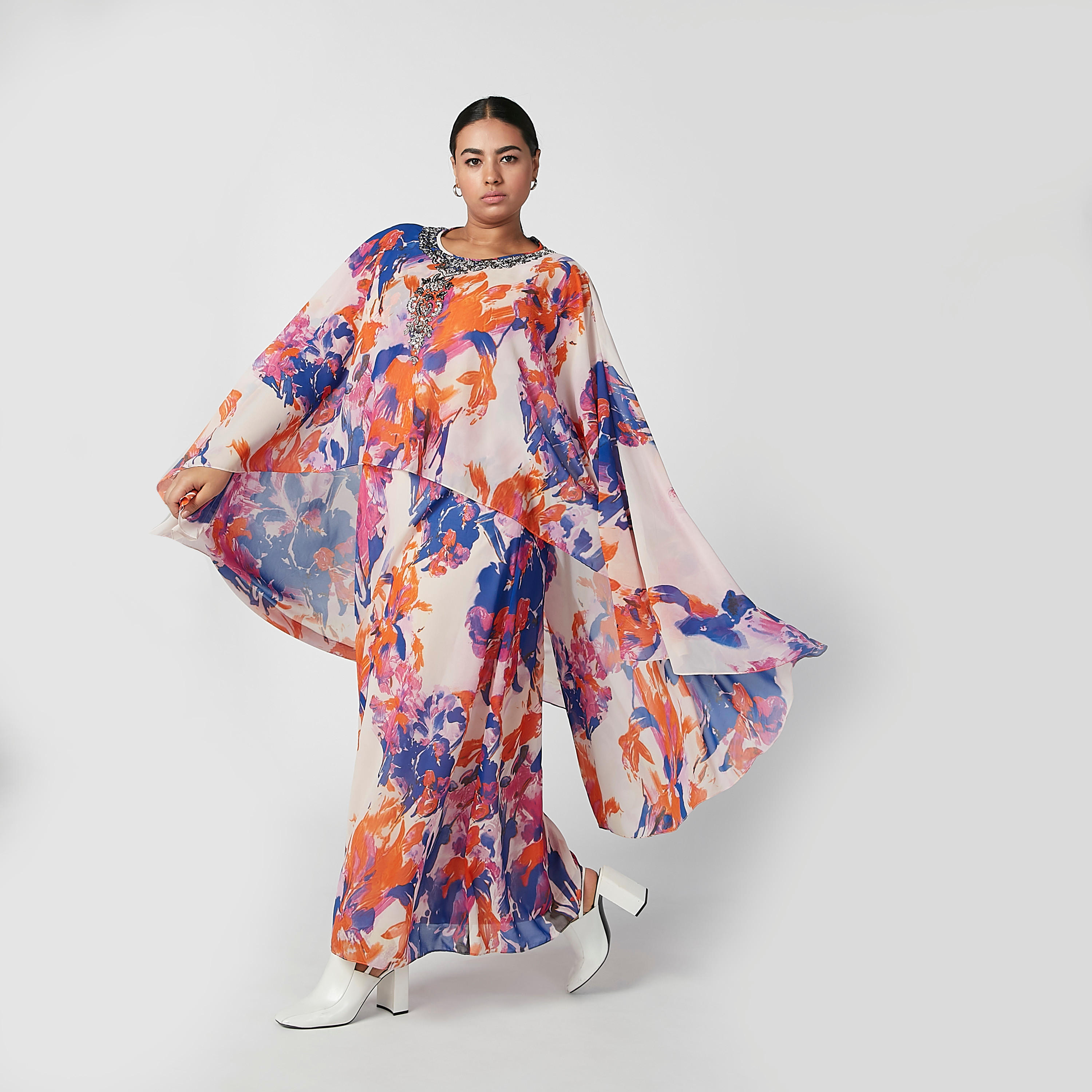 فستان قفطان طويل إيه لاين بأكمام واسعة وطبعات-women-clothing-dresses-image-2