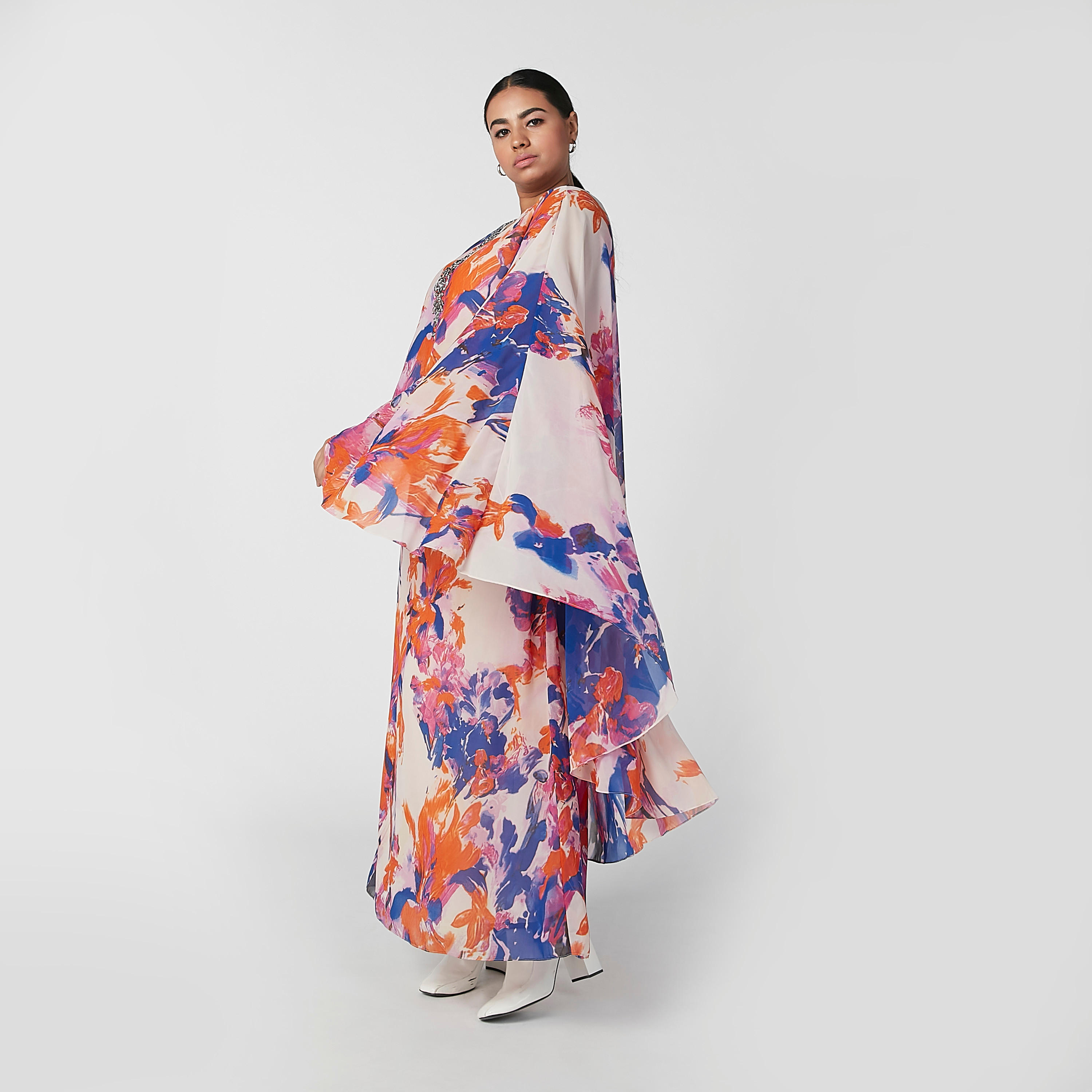 فستان قفطان طويل إيه لاين بأكمام واسعة وطبعات-women-clothing-dresses-image-5
