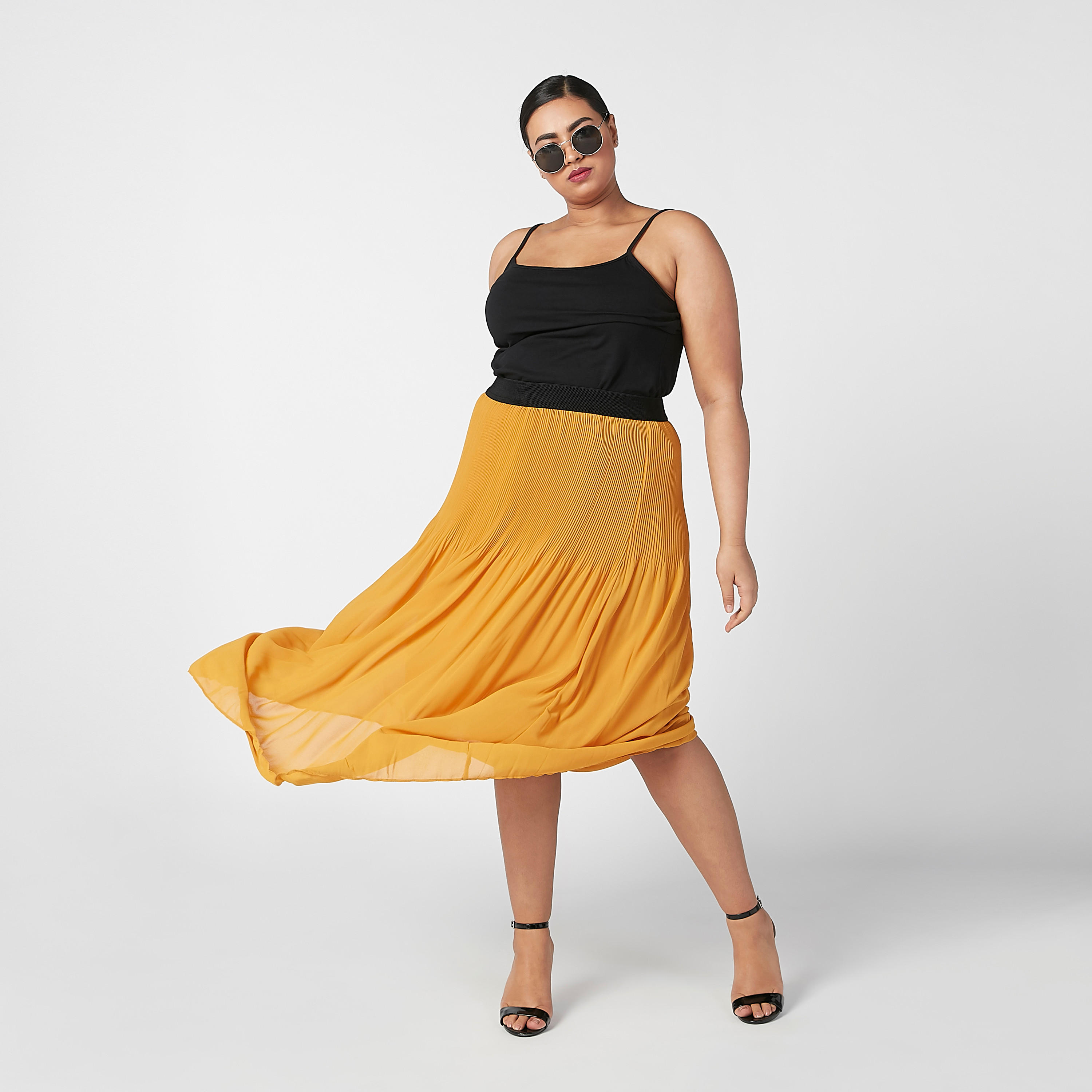 تنورة ماكسي إيه لاين بارزة الملمس بخصر مطاطي-women-clothing-bottoms-skirts-image-2