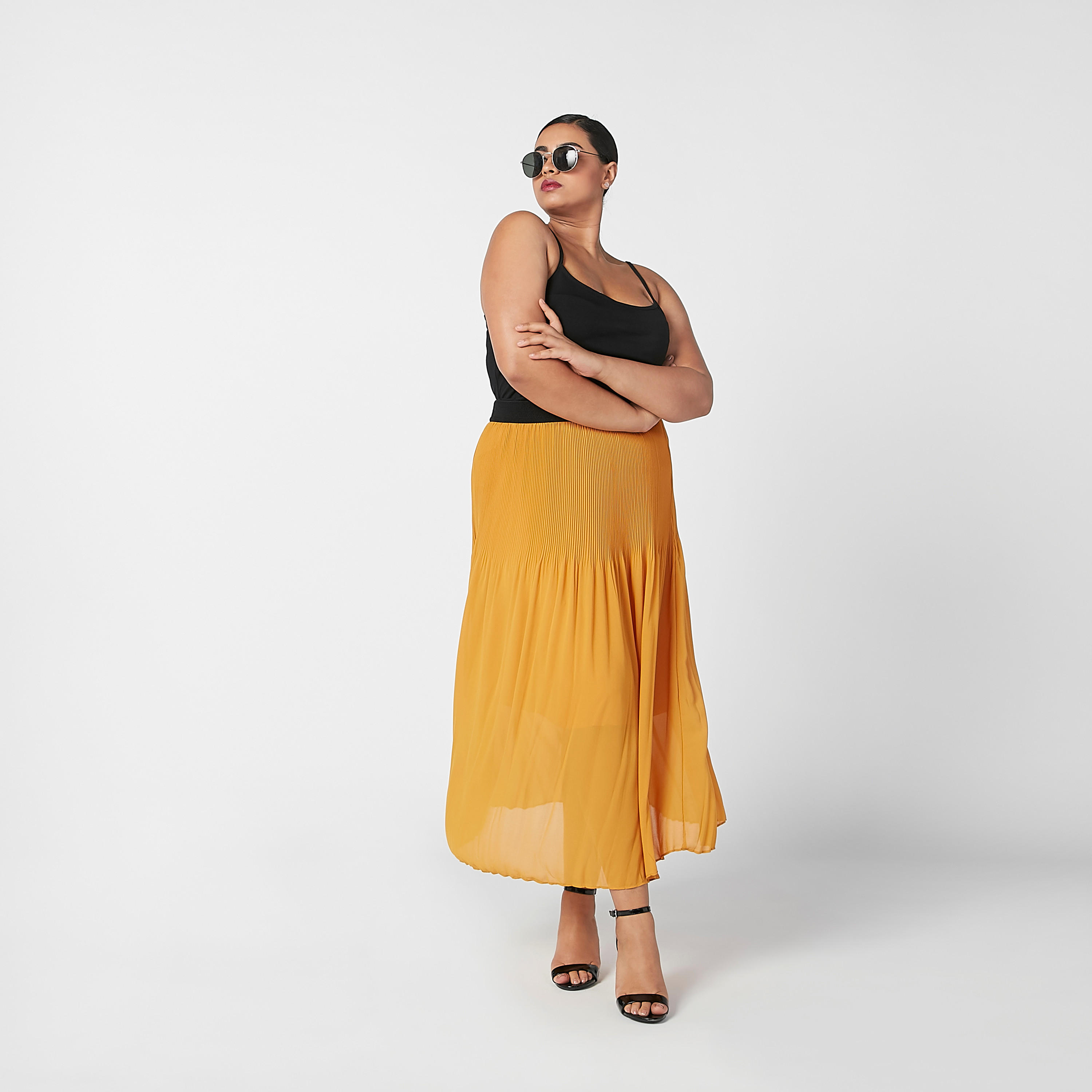 تنورة ماكسي إيه لاين بارزة الملمس بخصر مطاطي-women-clothing-bottoms-skirts-image-5