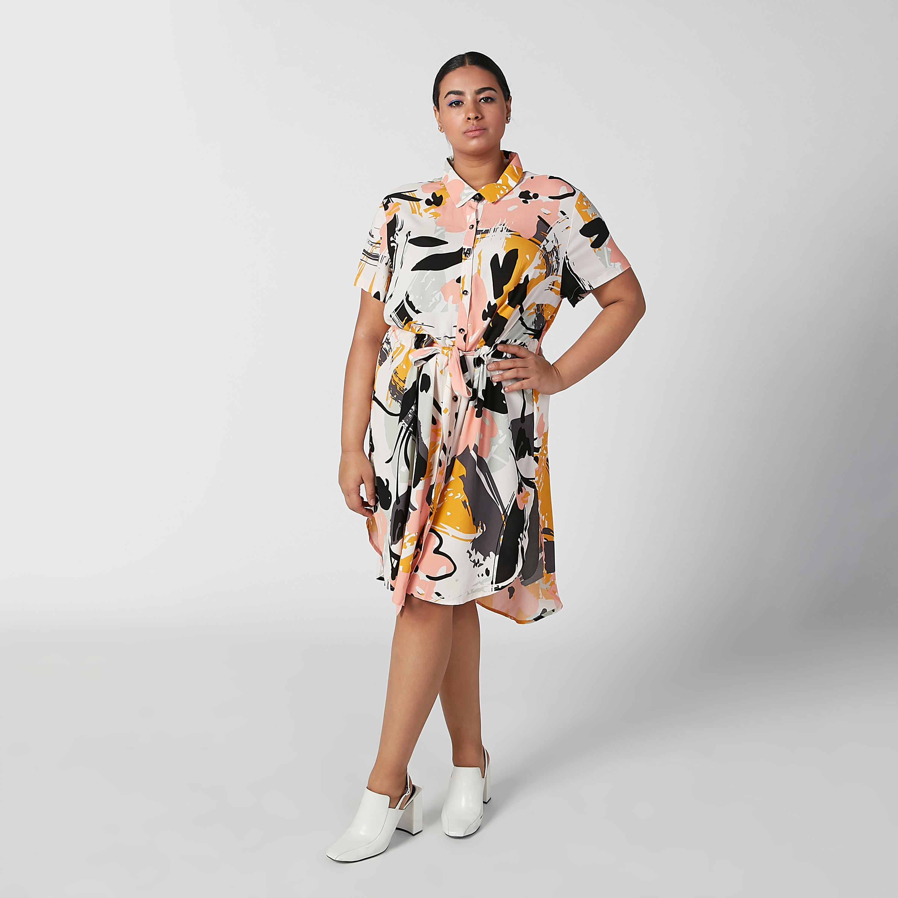 فستان قميص ميدي بأكمام قصيرة وأربطة وطبعات-women-clothing-dresses-image-4