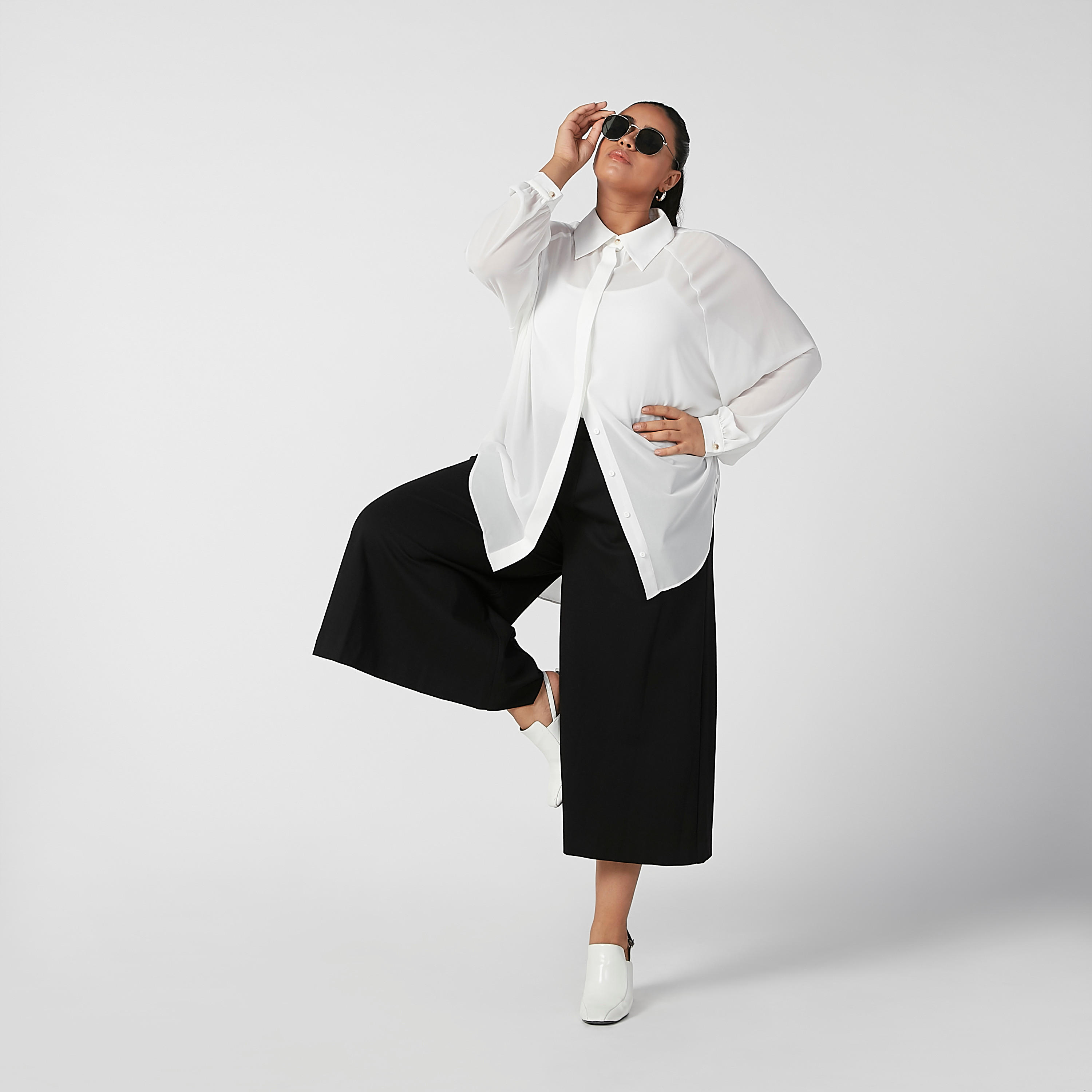 Wide Fit Plain Flexi Waist Culottes with Elasticised Waistband-women-clothing-bottoms-trousers-image-6