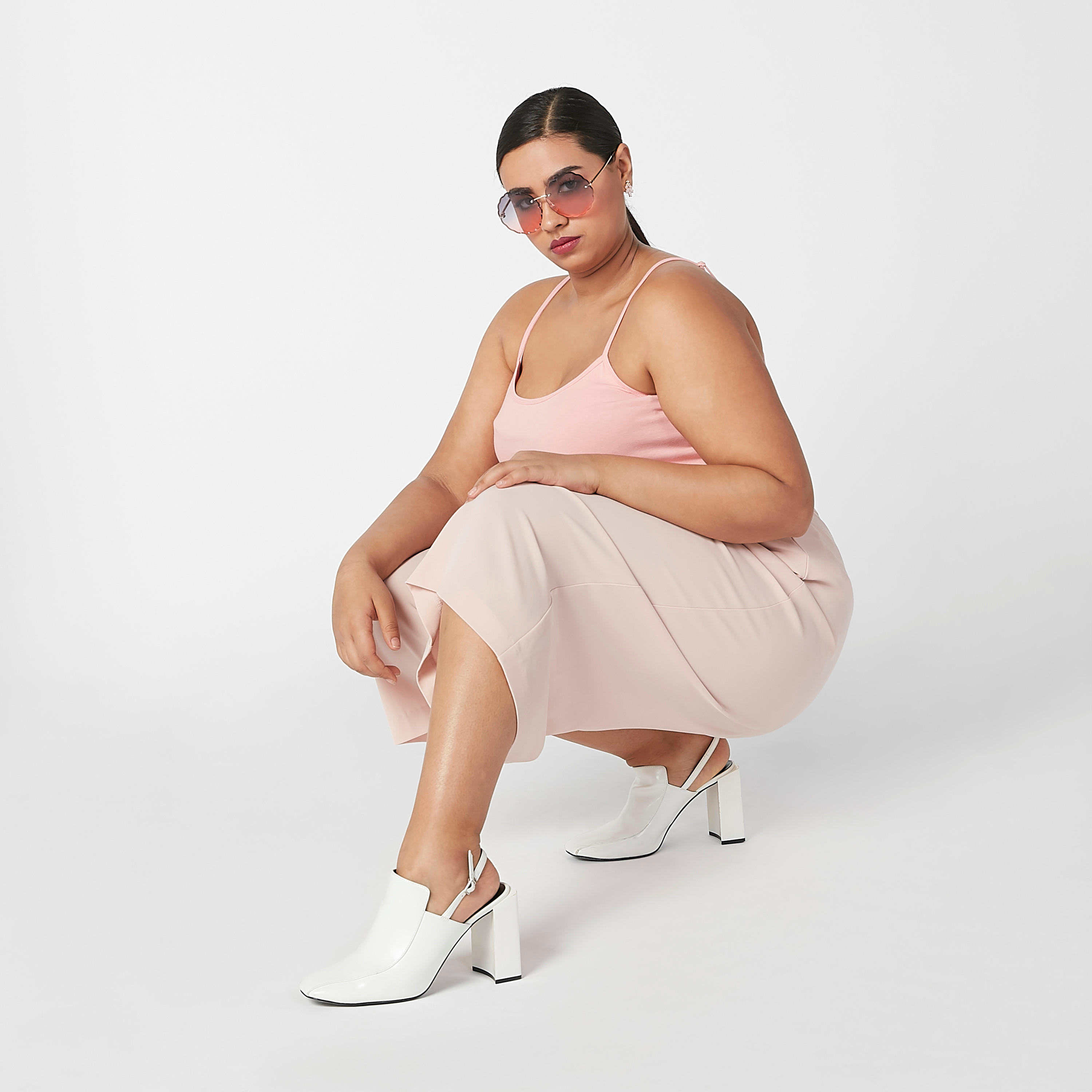Plain Flexi Waist Culottes with Pocket Detail-women-clothing-bottoms-trousers-image-1