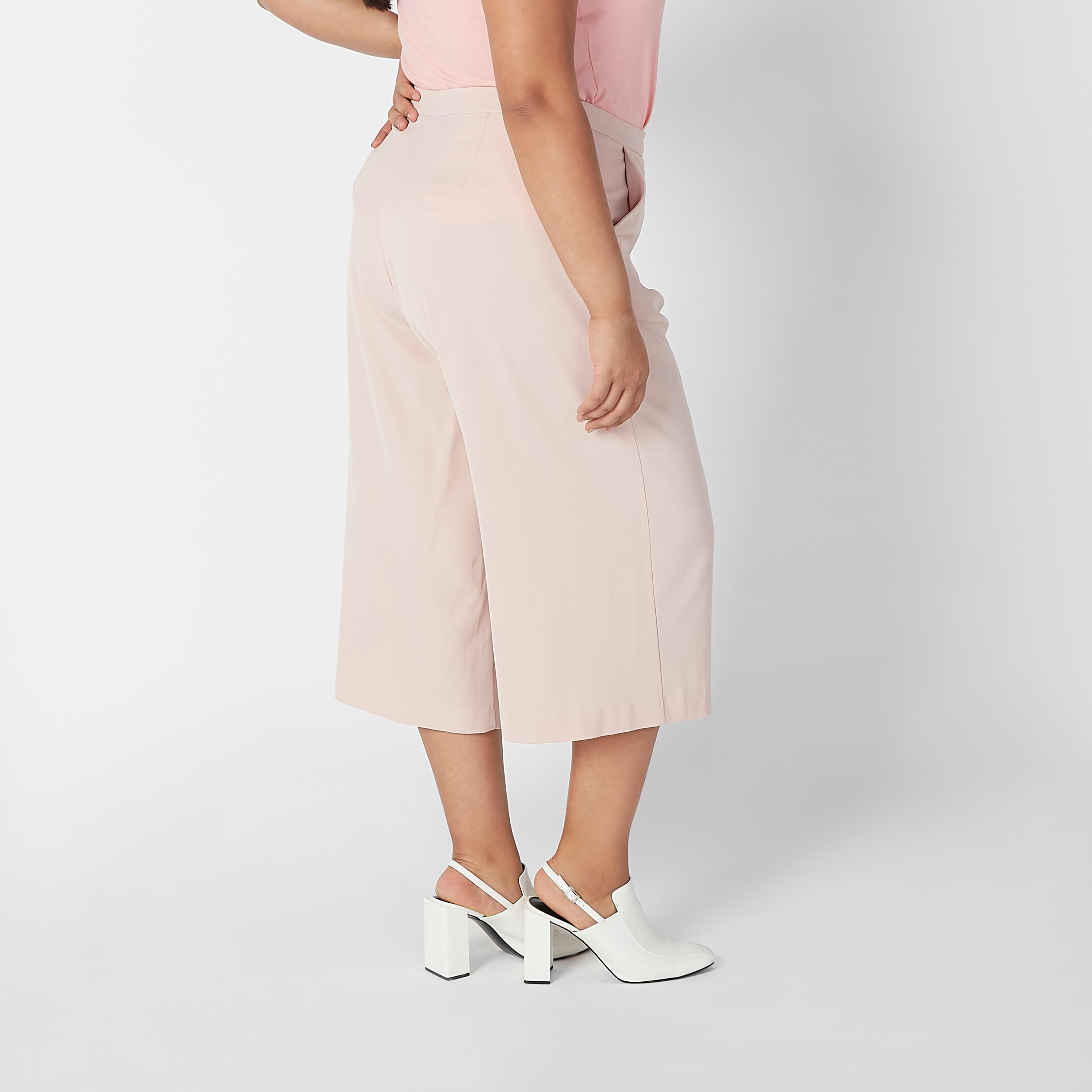 Plain Flexi Waist Culottes with Pocket Detail-women-clothing-bottoms-trousers-image-3