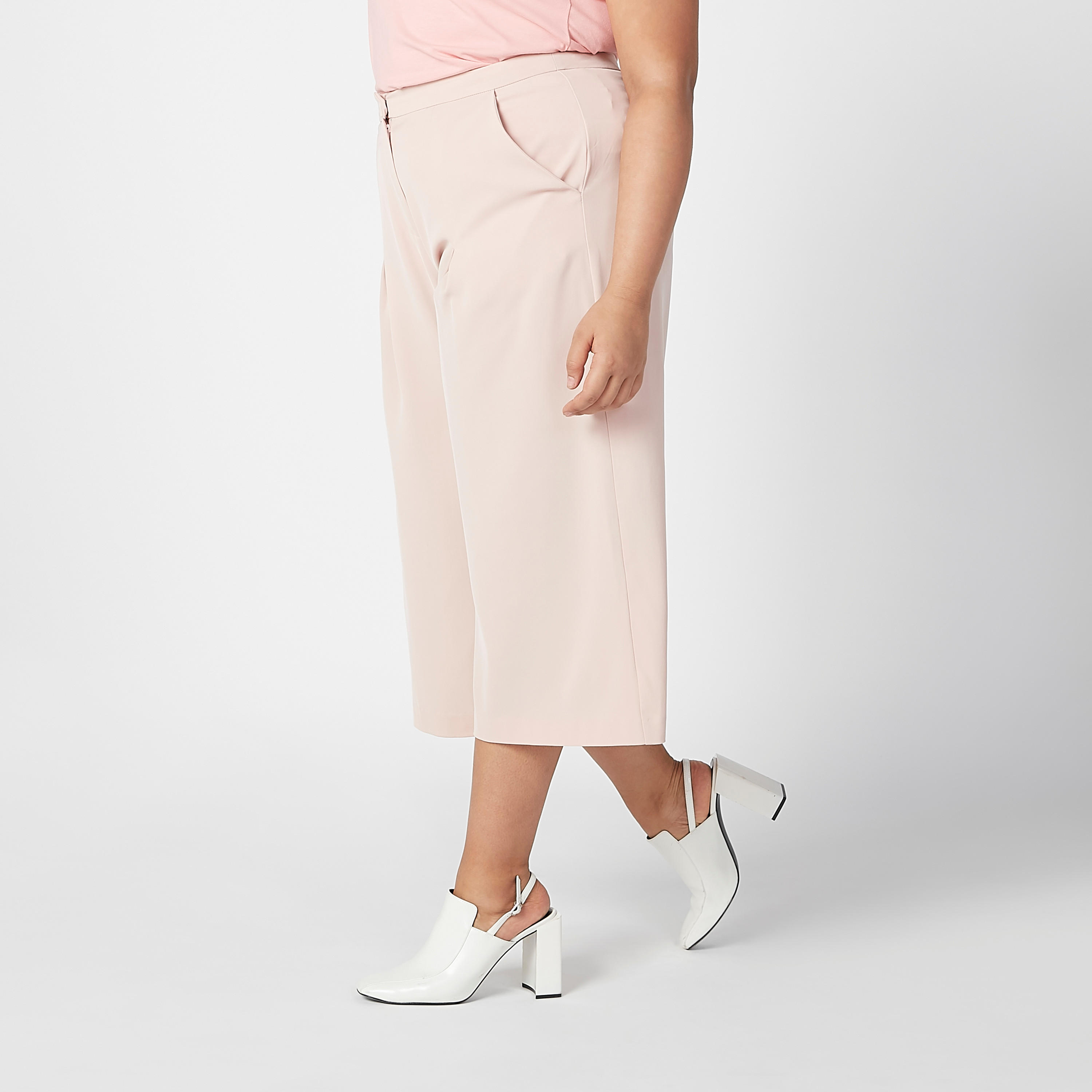 Plain Flexi Waist Culottes with Pocket Detail-women-clothing-bottoms-trousers-image-4