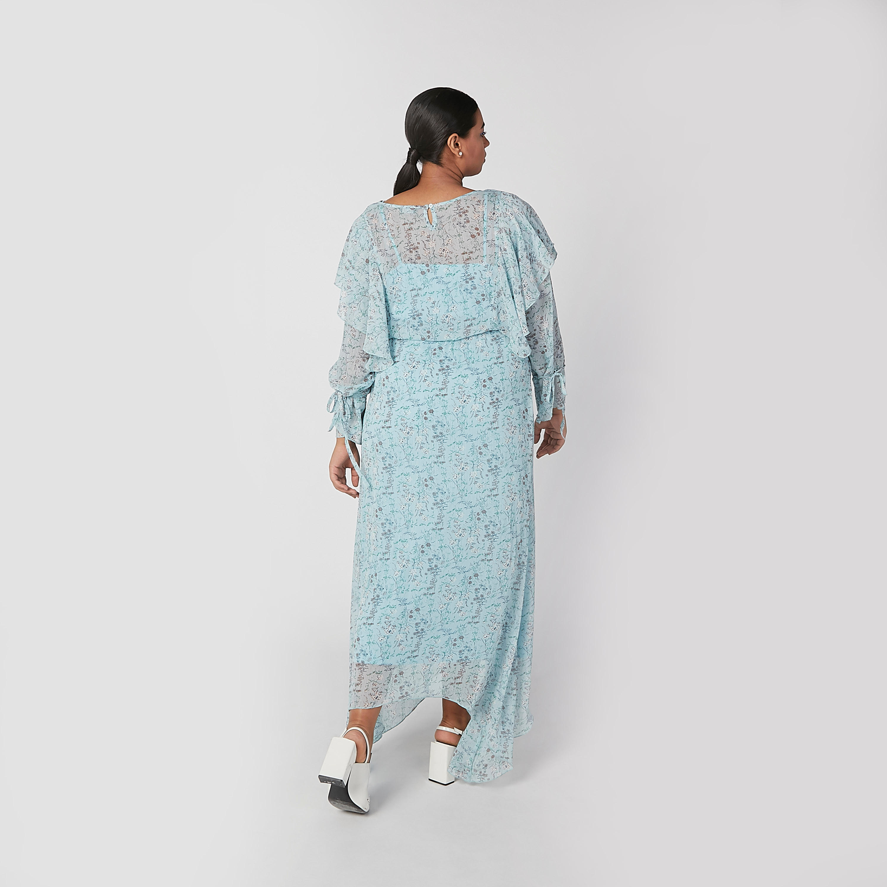 فستان طويل إيه لاين بأكمام طويلة وتفاصيل كشكش وطبعات-women-clothing-dresses-image-4
