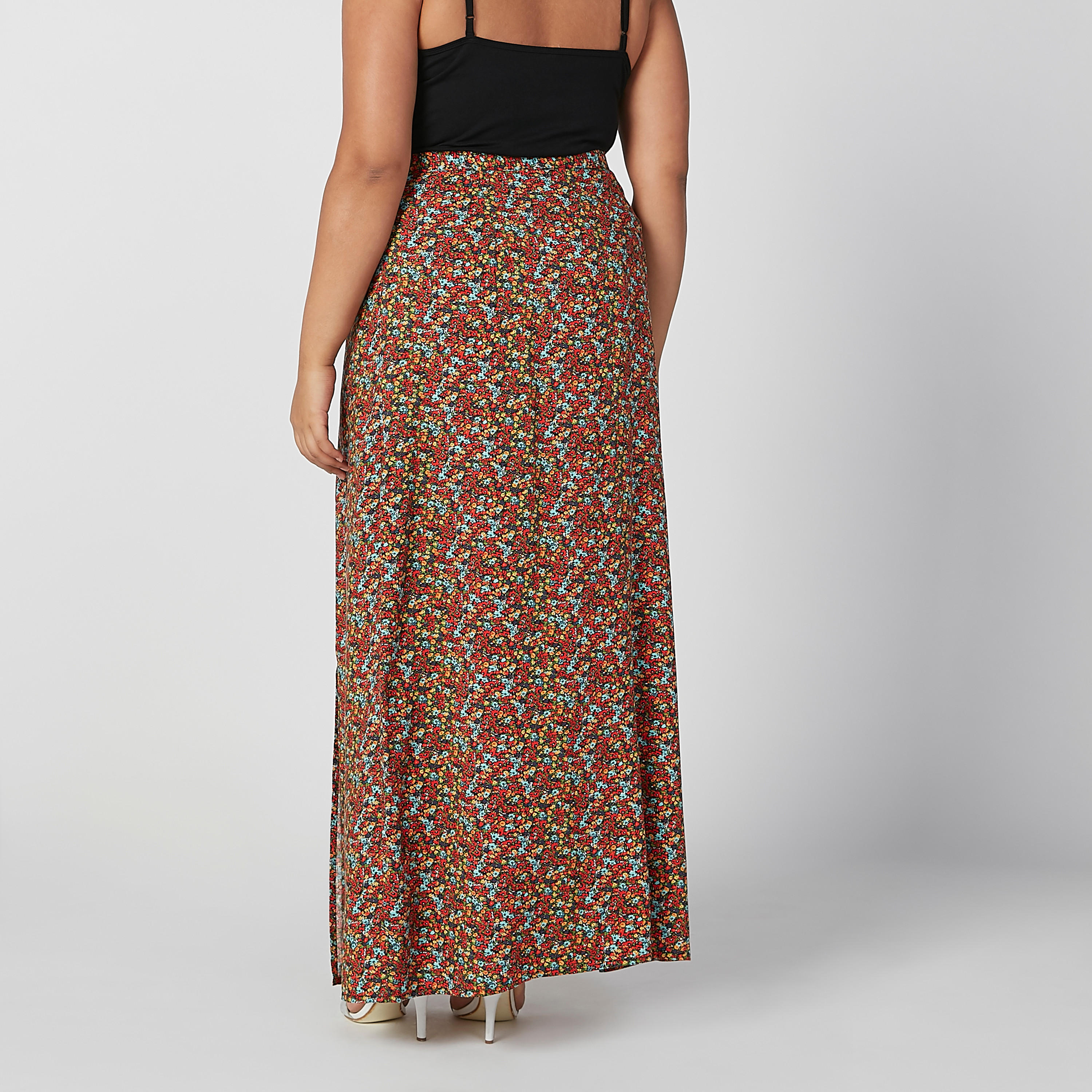 تنورة ماكسي إيه لاين بخصر مطّاطي وفتحة جانبية وطبعات-women-clothing-bottoms-skirts-image-2