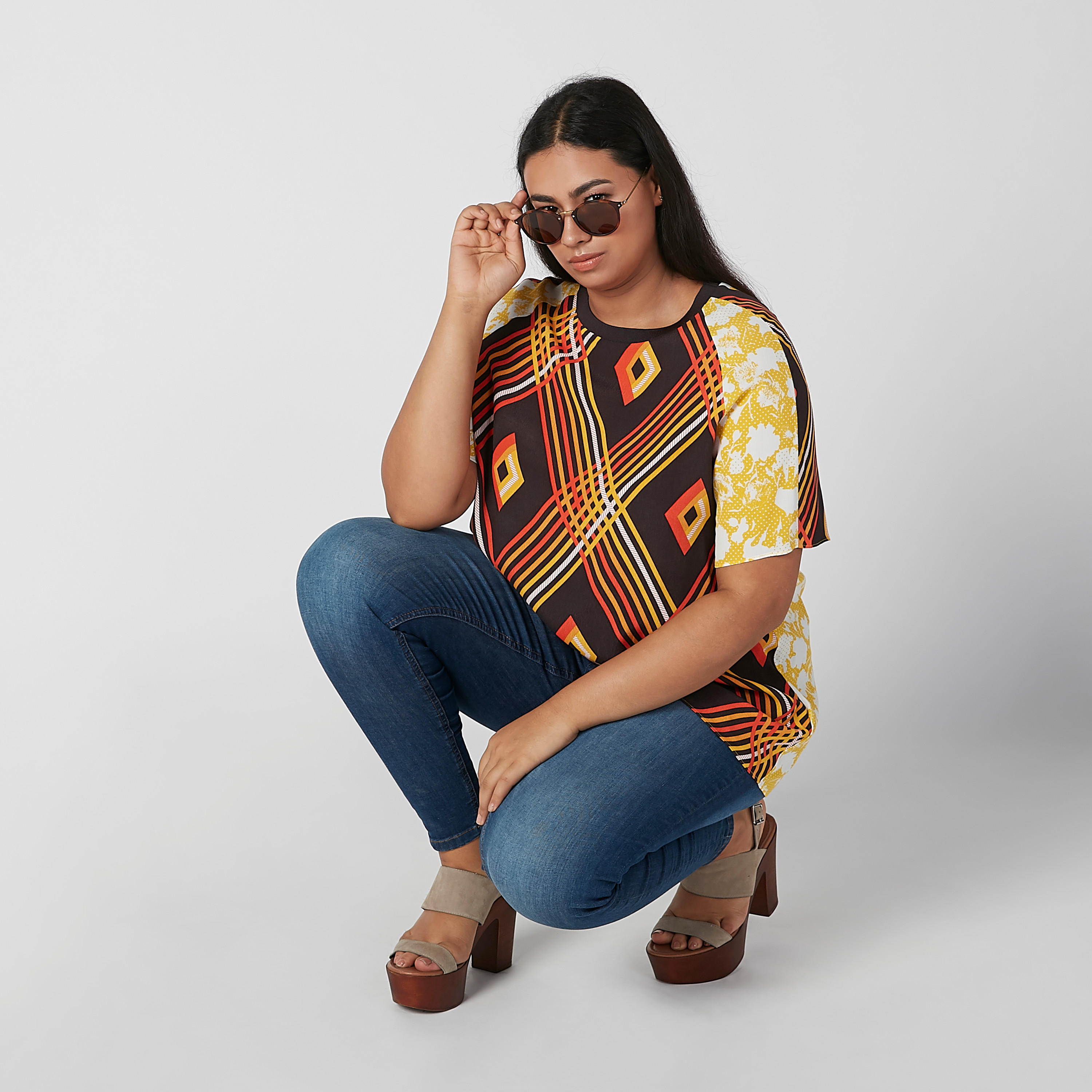 Printed Top with Round Neck and Raglan Sleeves-women-clothing-shirtsandblouses-blouses-image-1