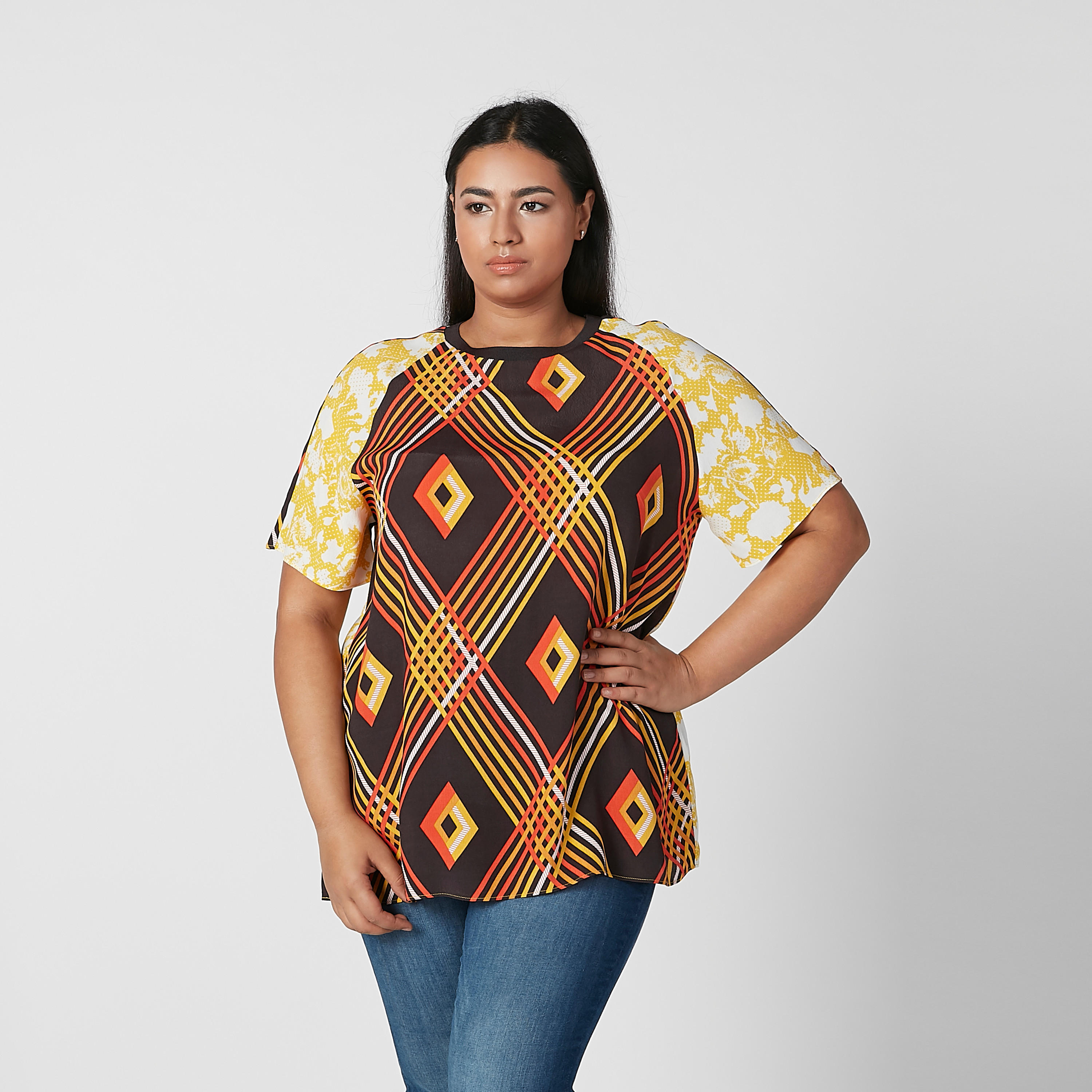 Printed Top with Round Neck and Raglan Sleeves-women-clothing-shirtsandblouses-blouses-image-2
