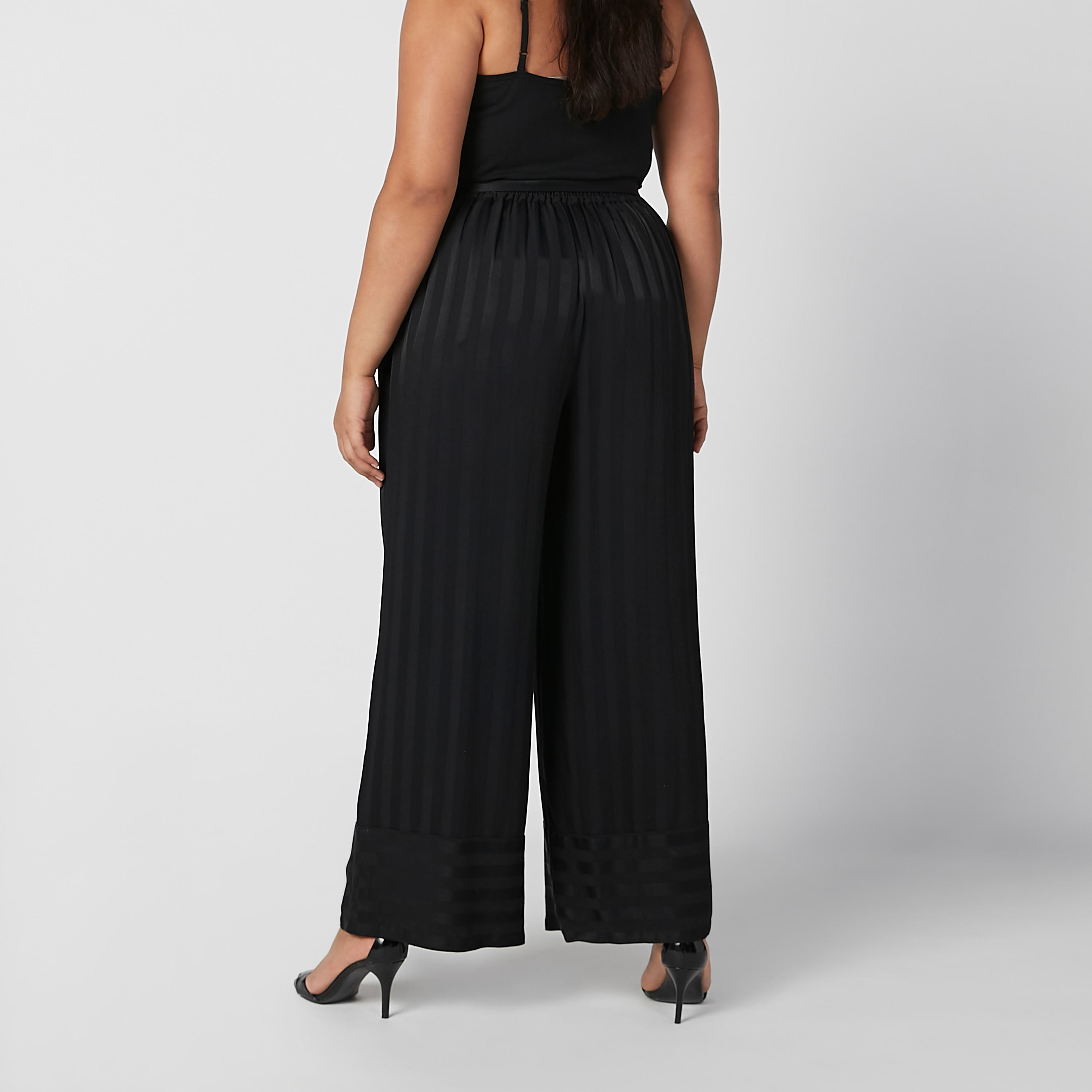 بنطلون بالازو مقلّم بأربطة وخصر مرن-women-clothing-bottoms-trousers-image-3