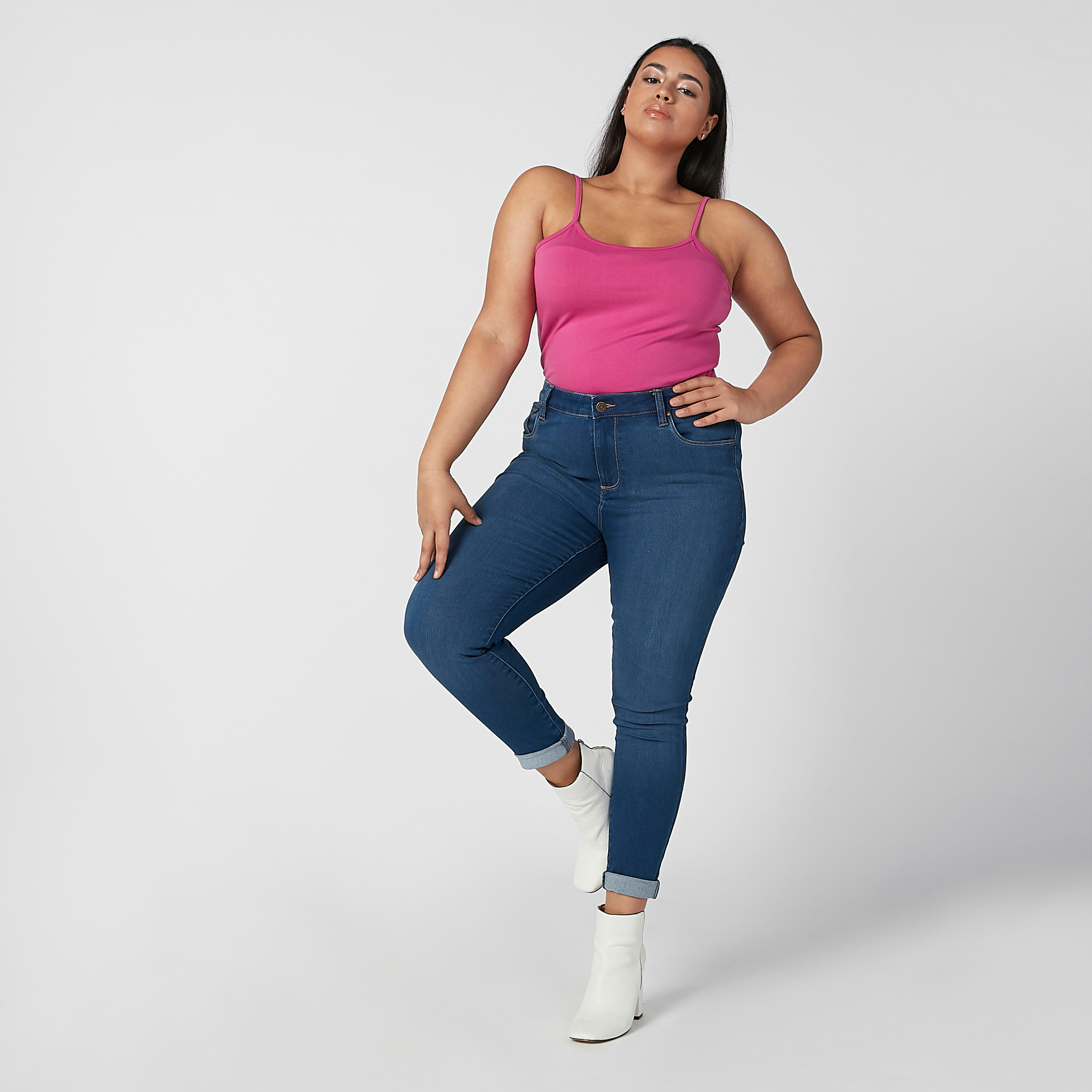 بنطلون جينز مستدام واسع بخصر مرن وجيوب -women-clothing-bottoms-jeans-image-2