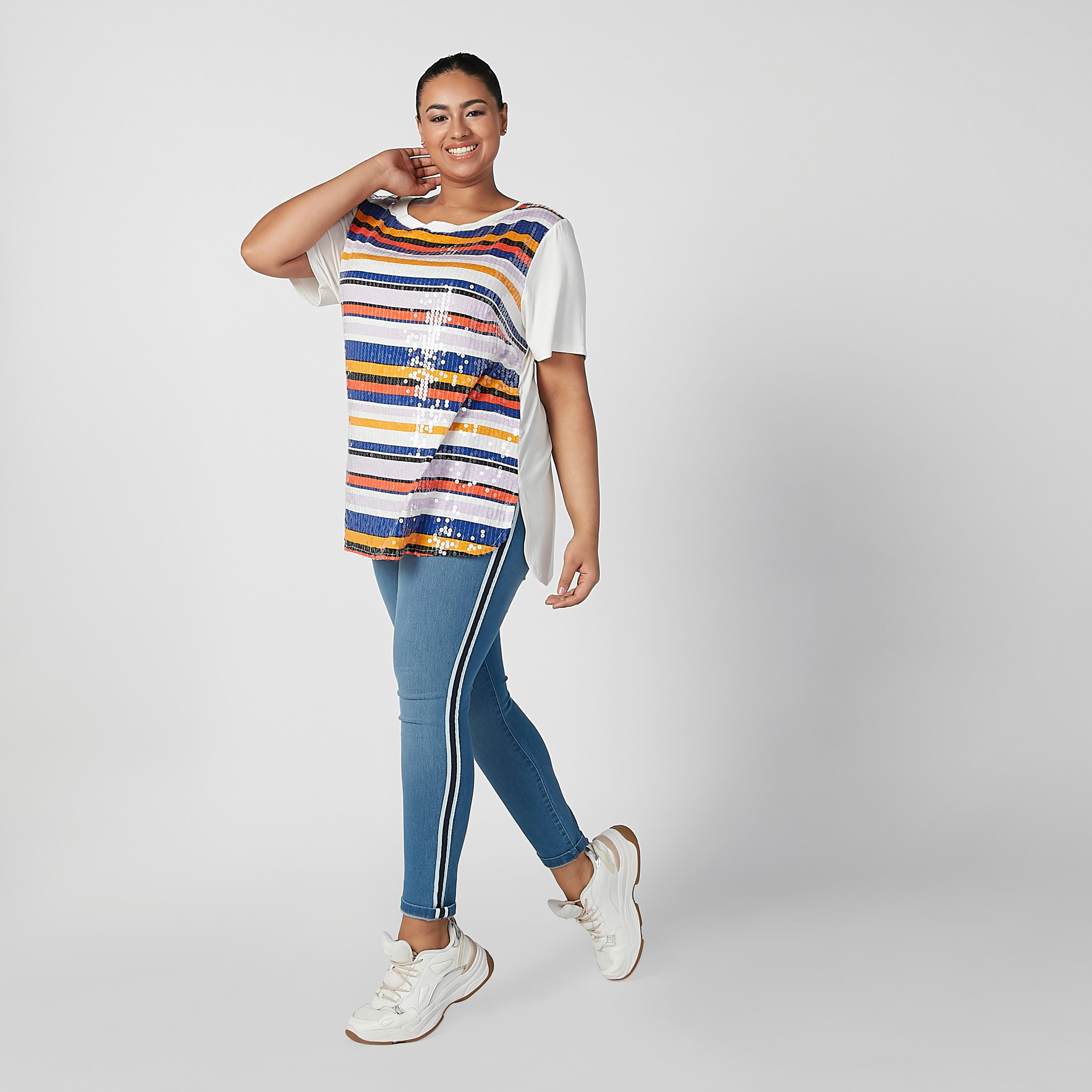 بنطلون جينز مستدام واسع بخصر مرن وشريطة-women-clothing-bottoms-jeans-image-2