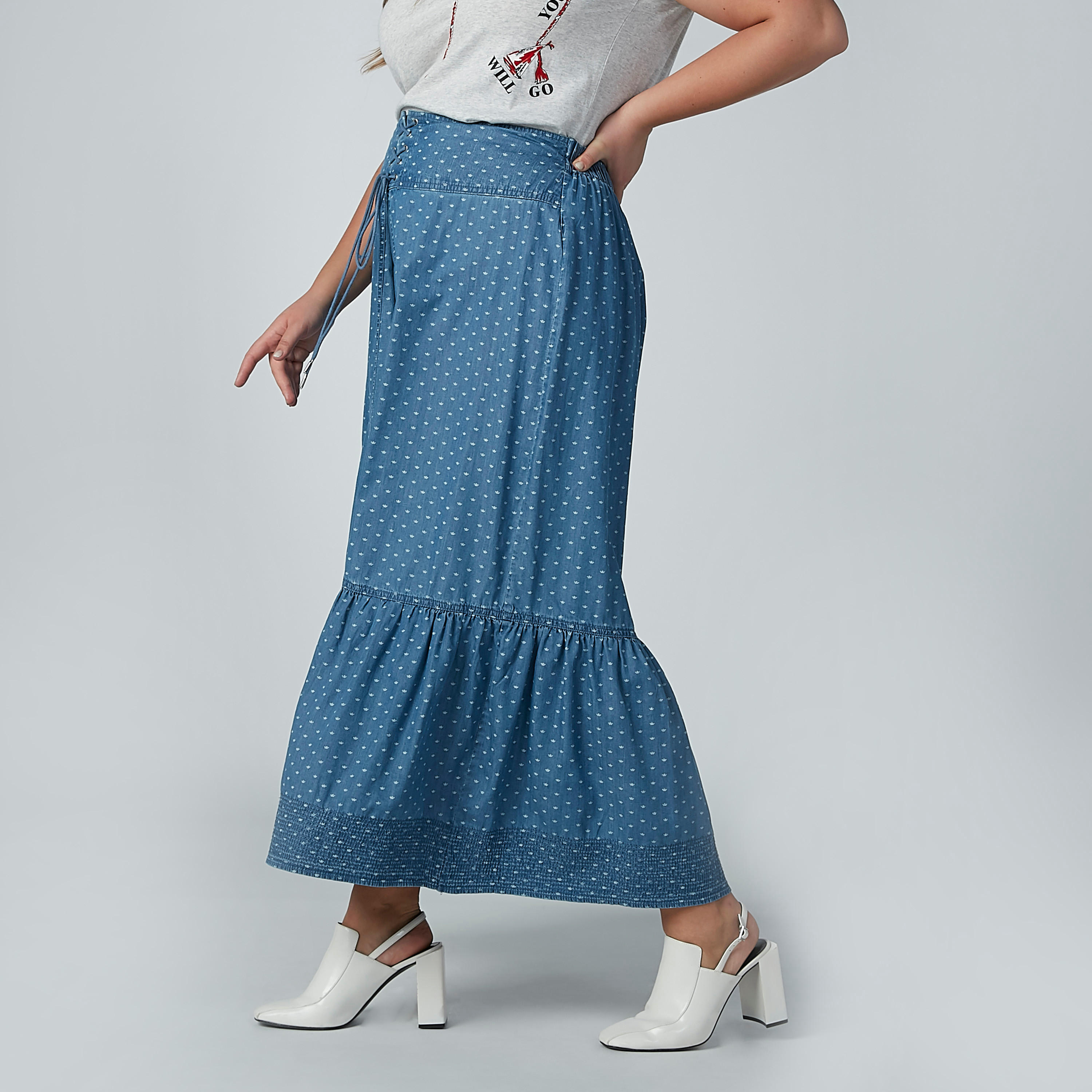 Sustainable Printed A-line Maxi Skirt with Tie Up-women-clothing-bottoms-skirts-image-1