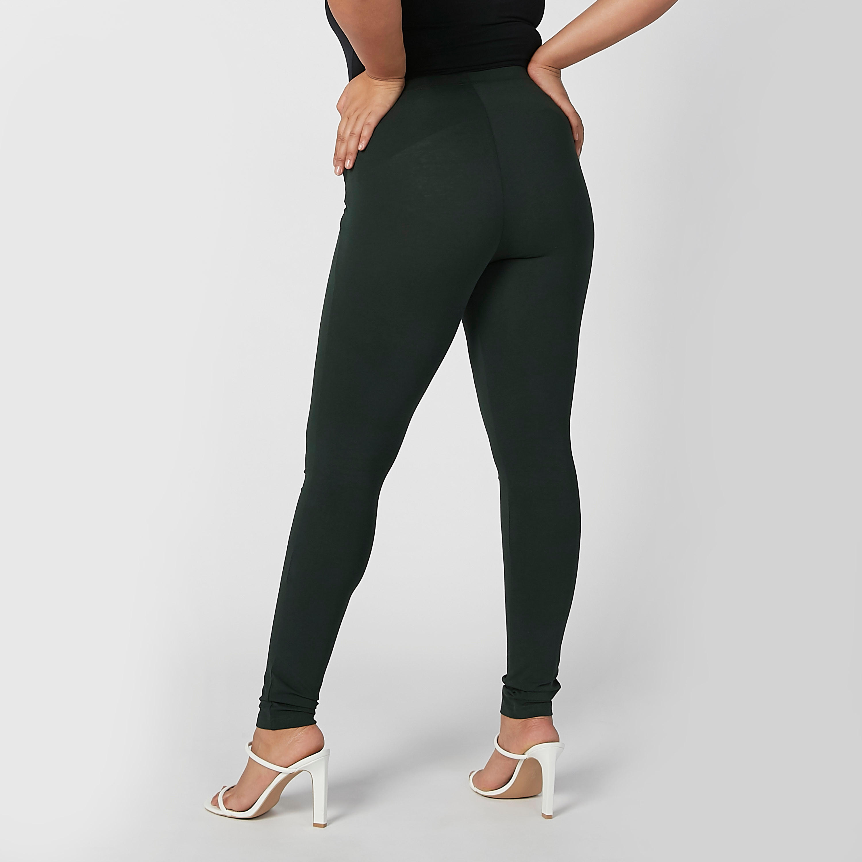 بنطلون ليقنز سادة بخصر مطاطي-women-clothing-bottoms-leggings-image-4