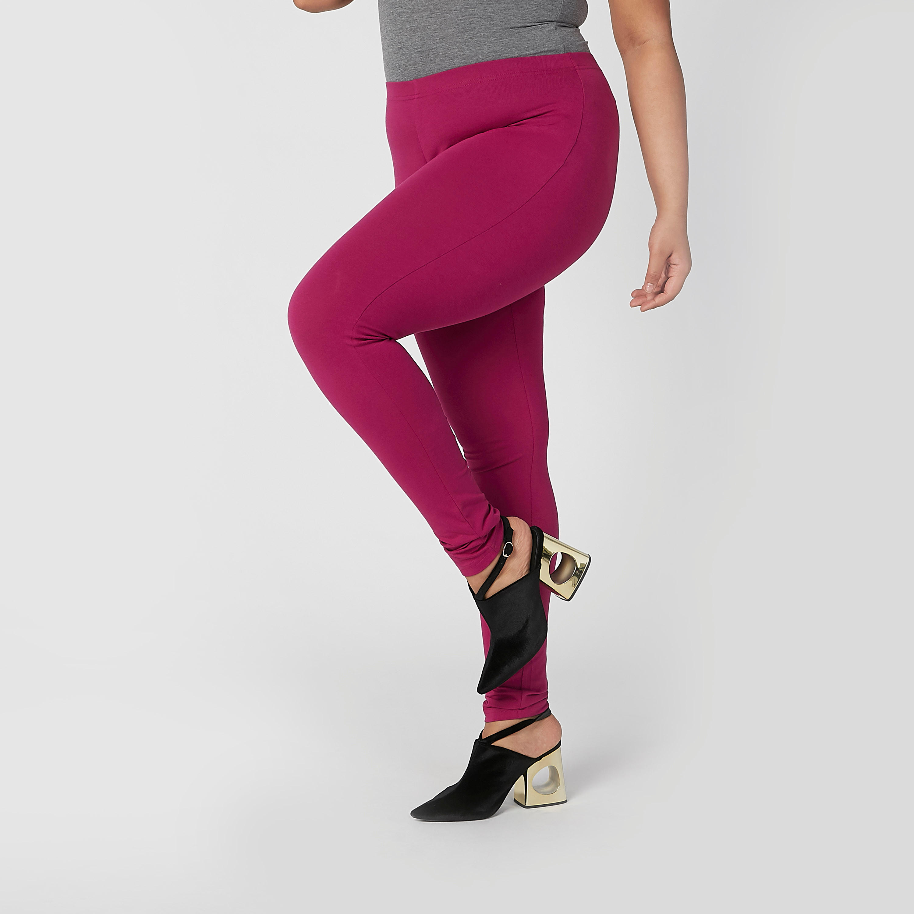بنطلون ليقنز سادة بخصر مطاطي-women-clothing-bottoms-leggings-image-1