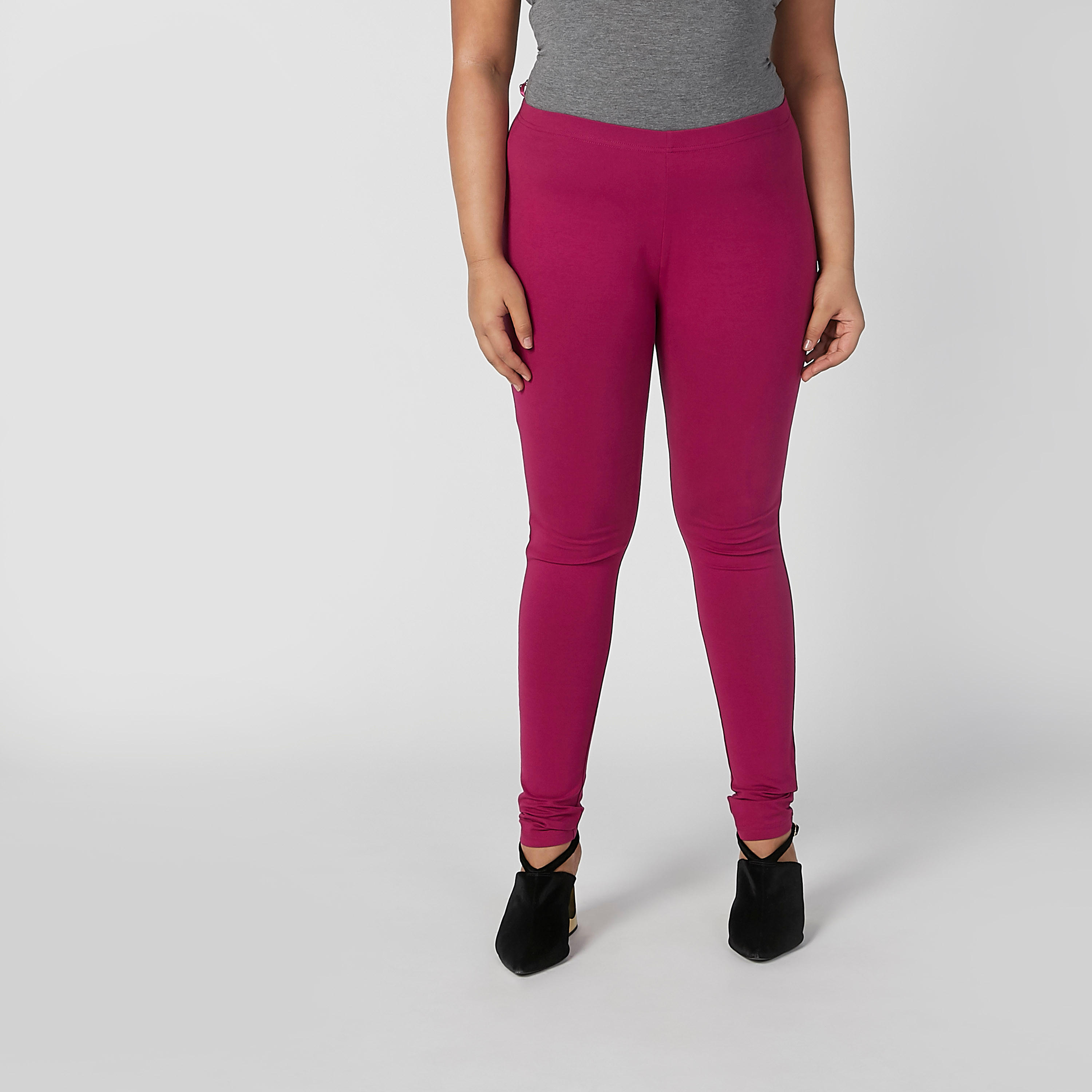 بنطلون ليقنز سادة بخصر مطاطي-women-clothing-bottoms-leggings-image-3