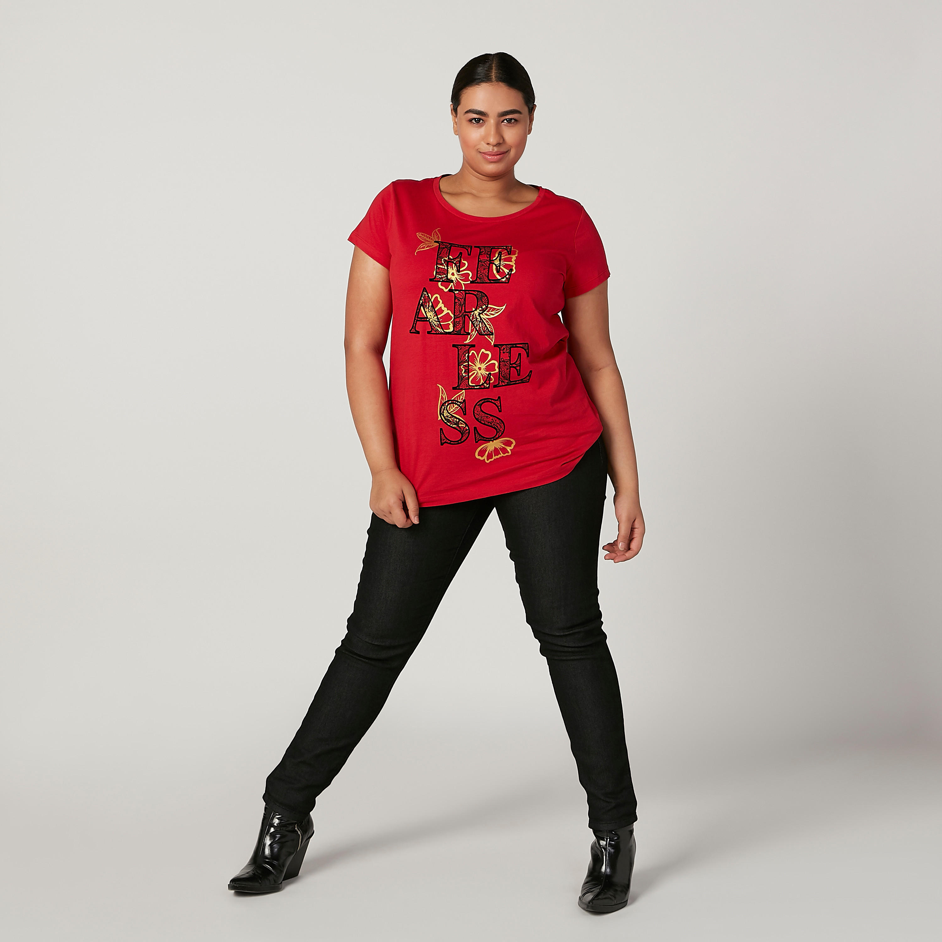 Printed T-shirt with Round Neck and Short Sleeves-women-clothing-tshirts-image-2