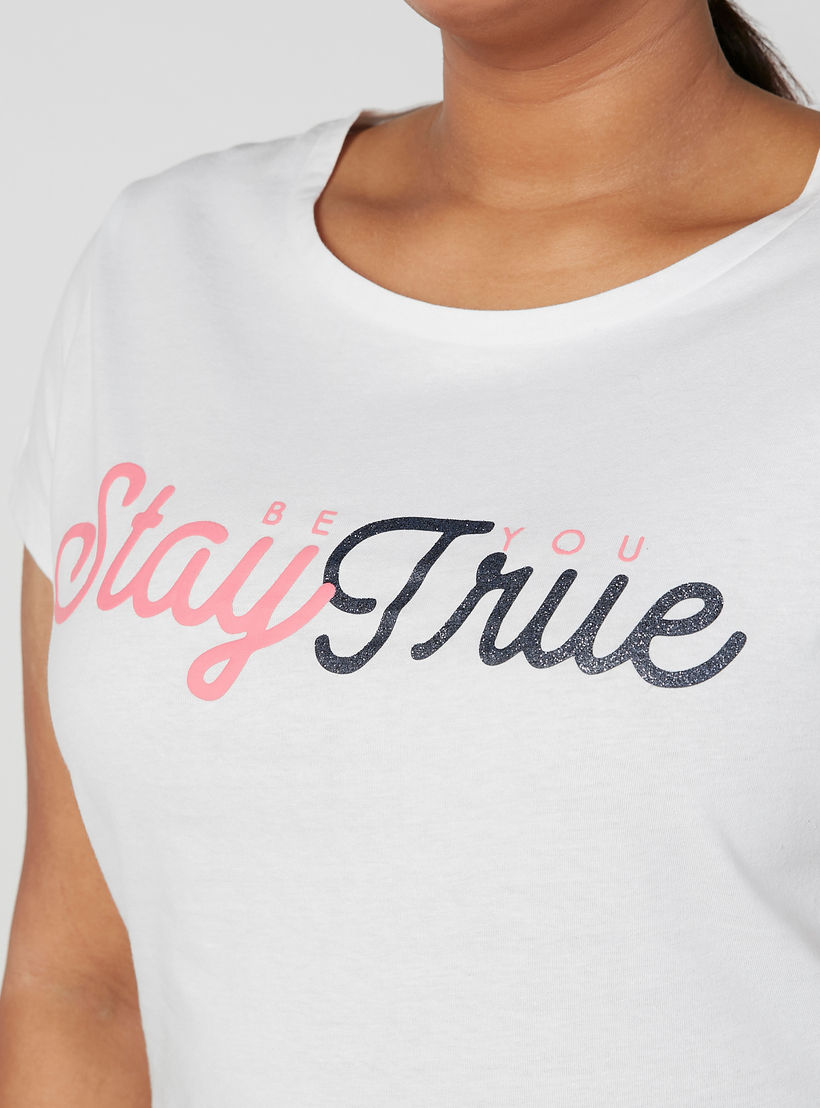 تيشيرت بطبعات وياقة مستديرة وأكمام قصيرة-women-clothing-tshirts-image-2