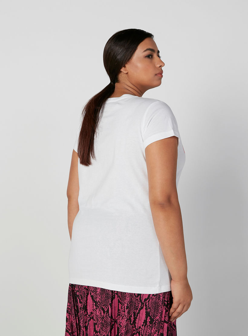 تيشيرت بطبعات وياقة مستديرة وأكمام قصيرة-women-clothing-tshirts-image-1