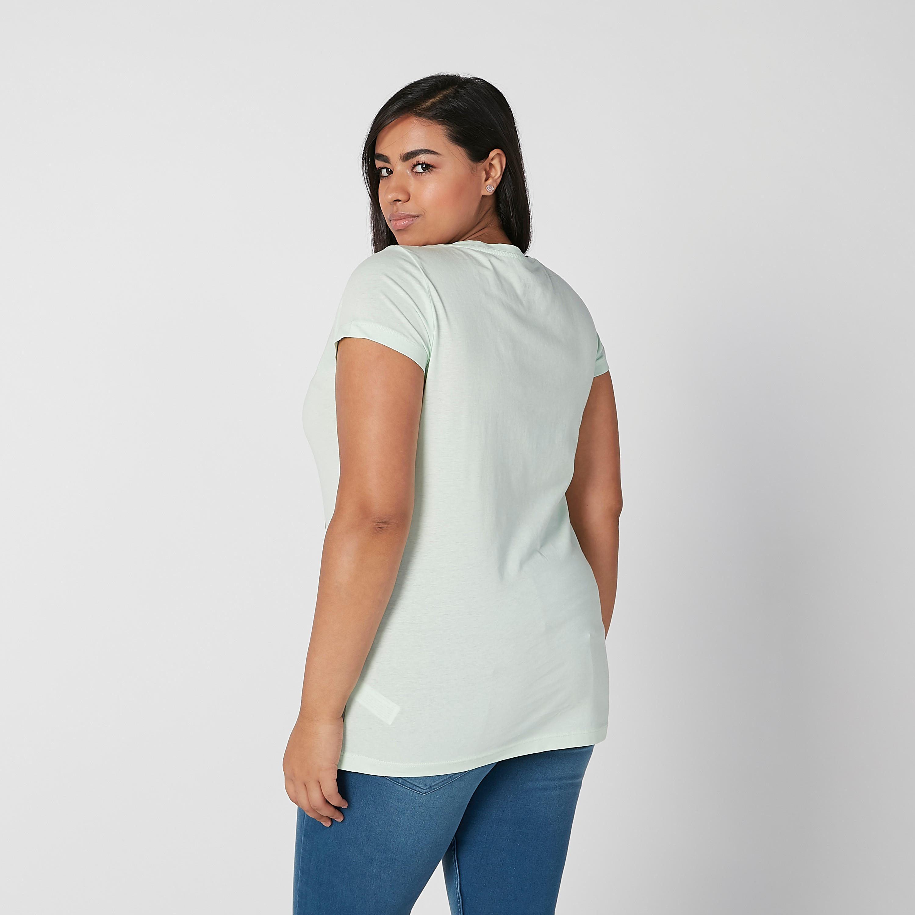 Printed T-shirt with Round Neck and Short Sleeves-women-clothing-tshirts-image-3