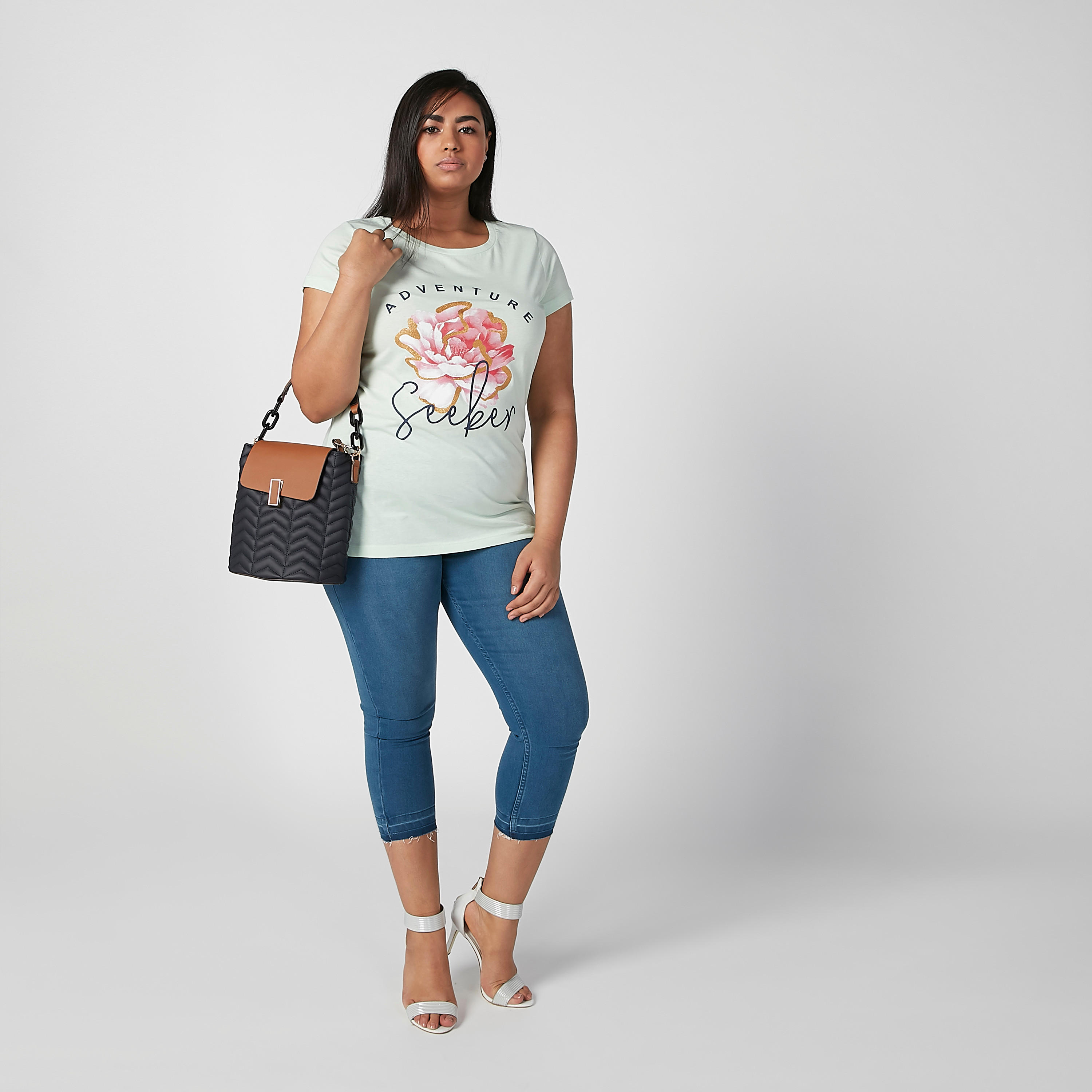 Printed T-shirt with Round Neck and Short Sleeves-women-clothing-tshirts-image-4
