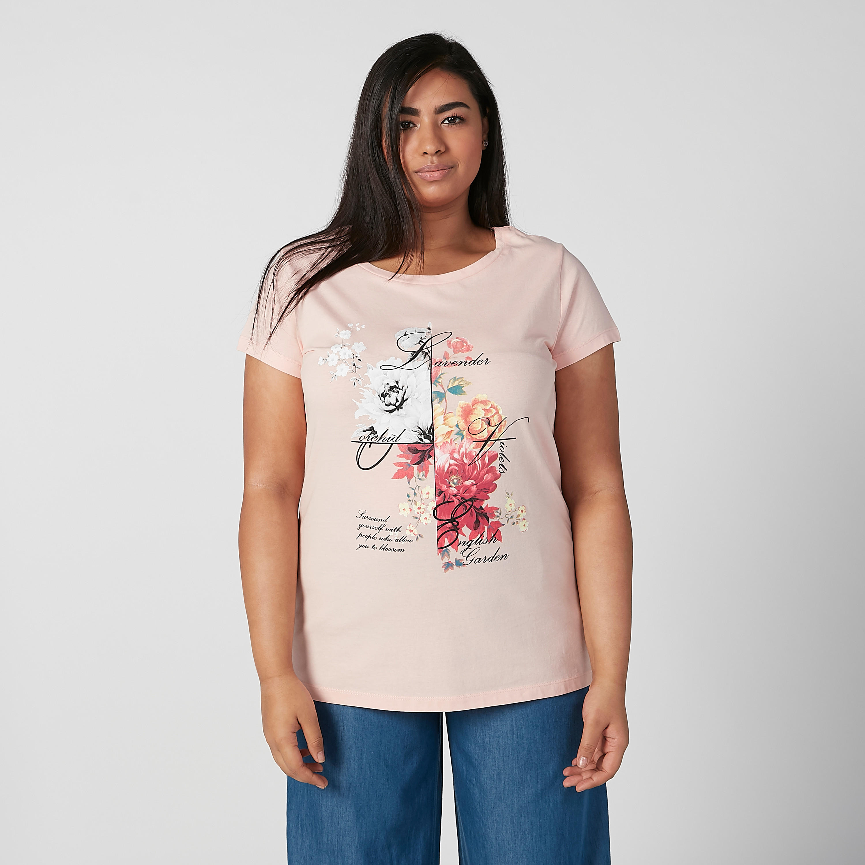 تيشيرت بياقة مستديرة وأكمام قصيرة وطبعات-women-clothing-tshirts-image-1