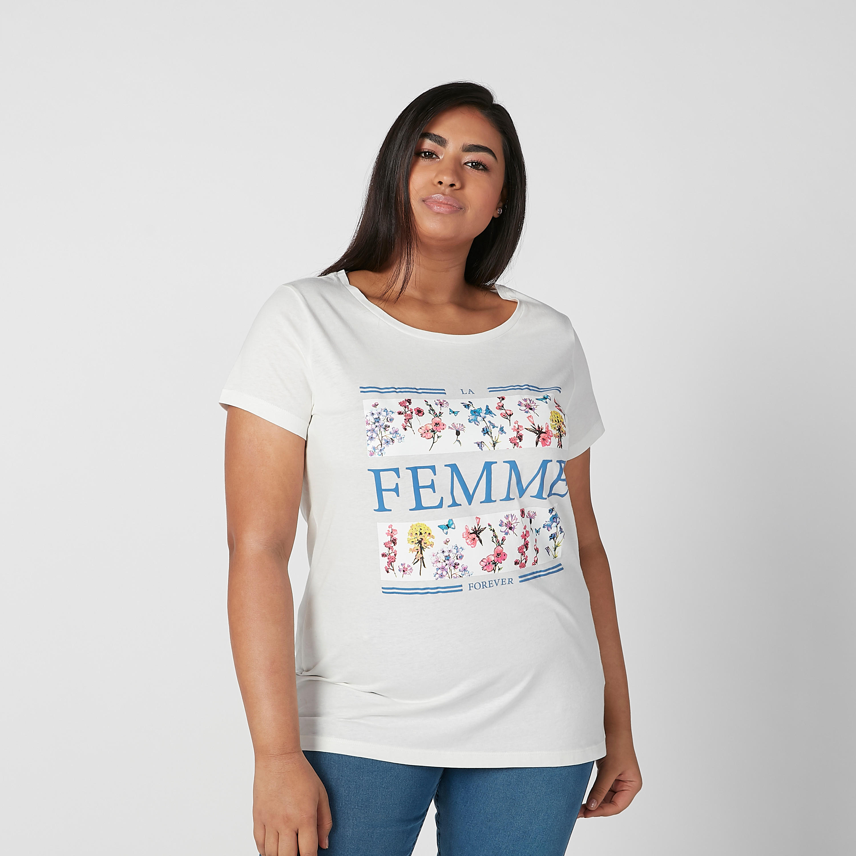 تيشيرت بياقة مستديرة وأكمام قصيرة وطبعات-women-clothing-tshirts-image-1