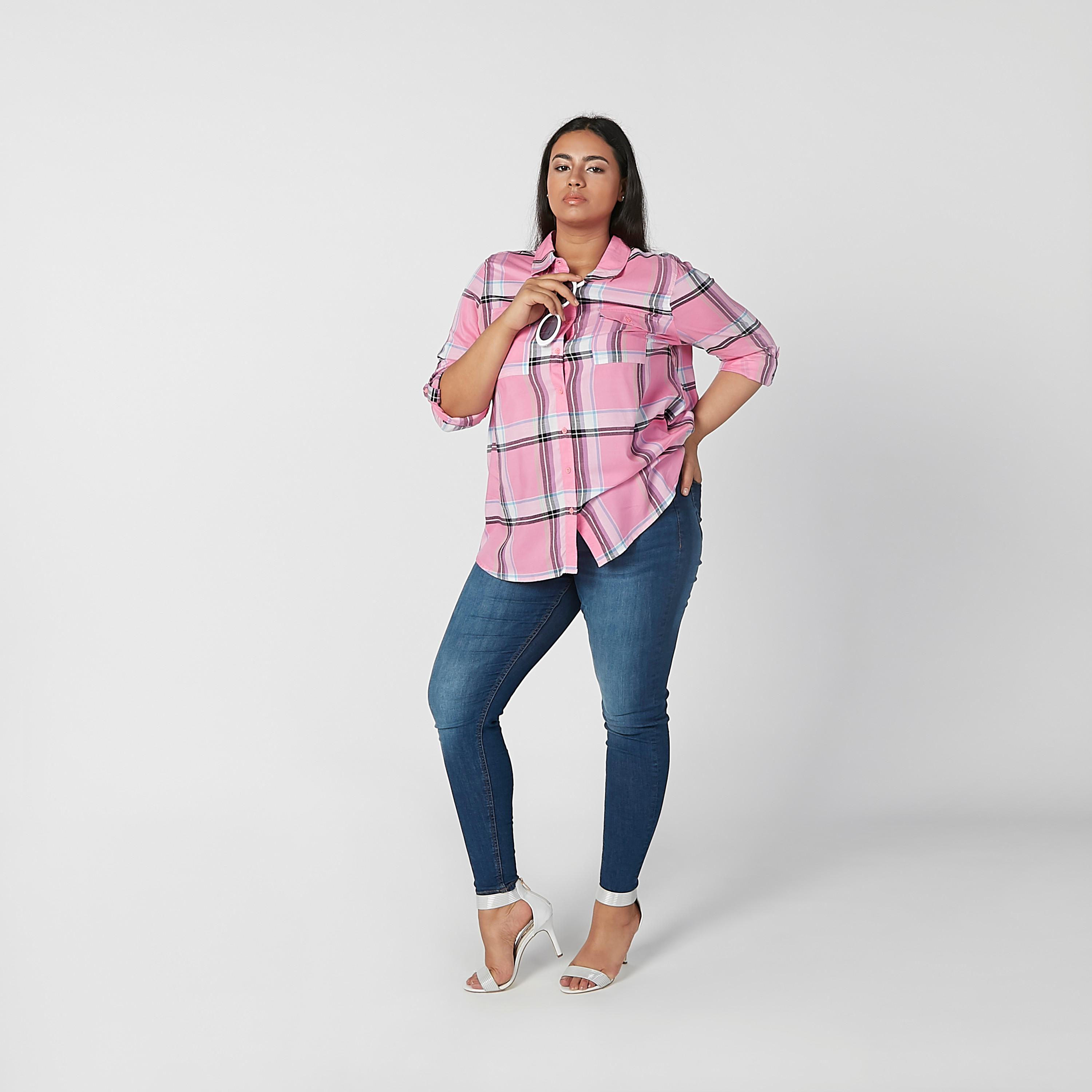 قميص كاروهات مستدام بأكمام طويلة و ياقة عادية-women-clothing-shirtsandblouses-blouses-image-5