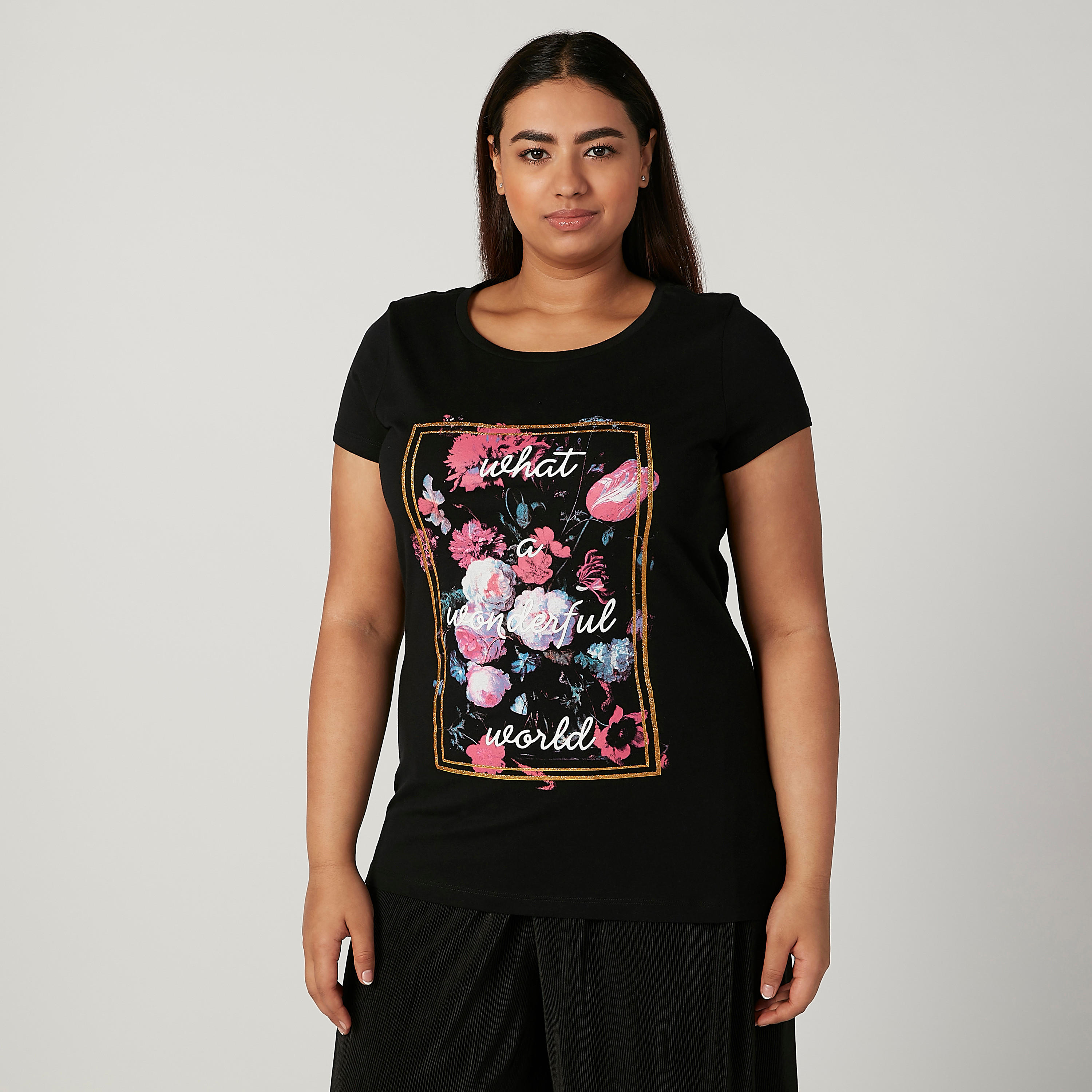 تيشيرت بطبعات بياقة مستديرة وأكمام قصيرة-women-clothing-tshirts-image-4